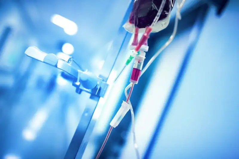 Beutel mit einer Bluttransfusion