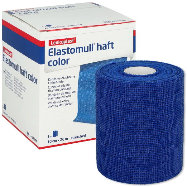 Blaues Verbandmittel elastomull haft color