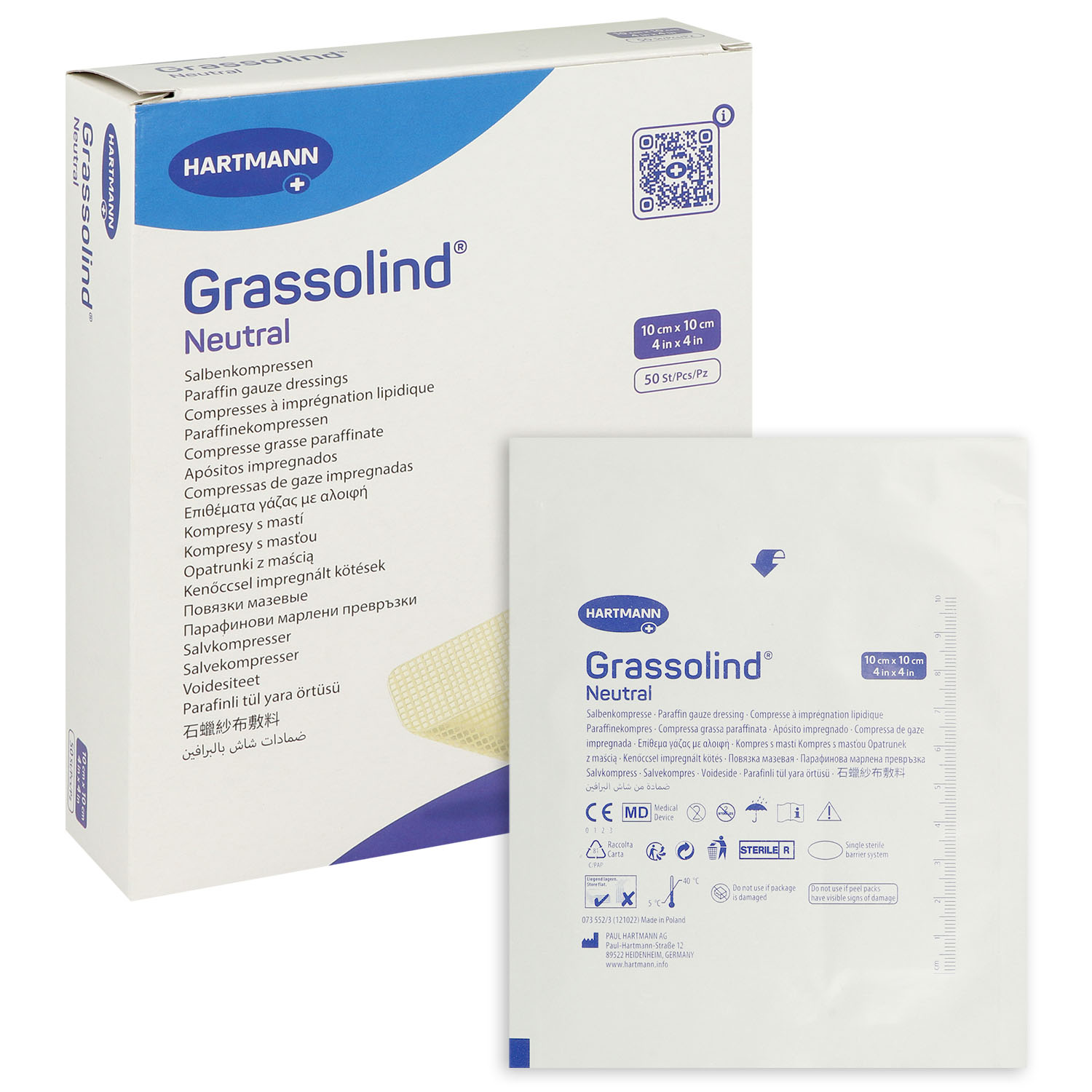 Grassolind wirkstofffreie Salbenkompressen, einzeln steril verpackt