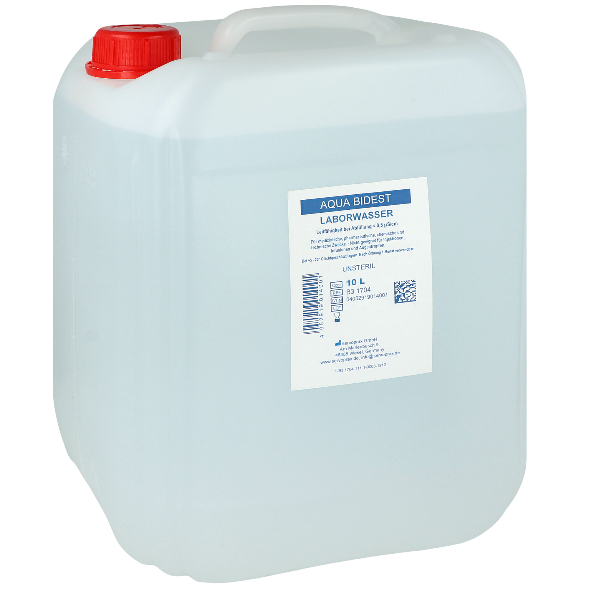 Aqua Bidest, Bidestilliertes Wasser