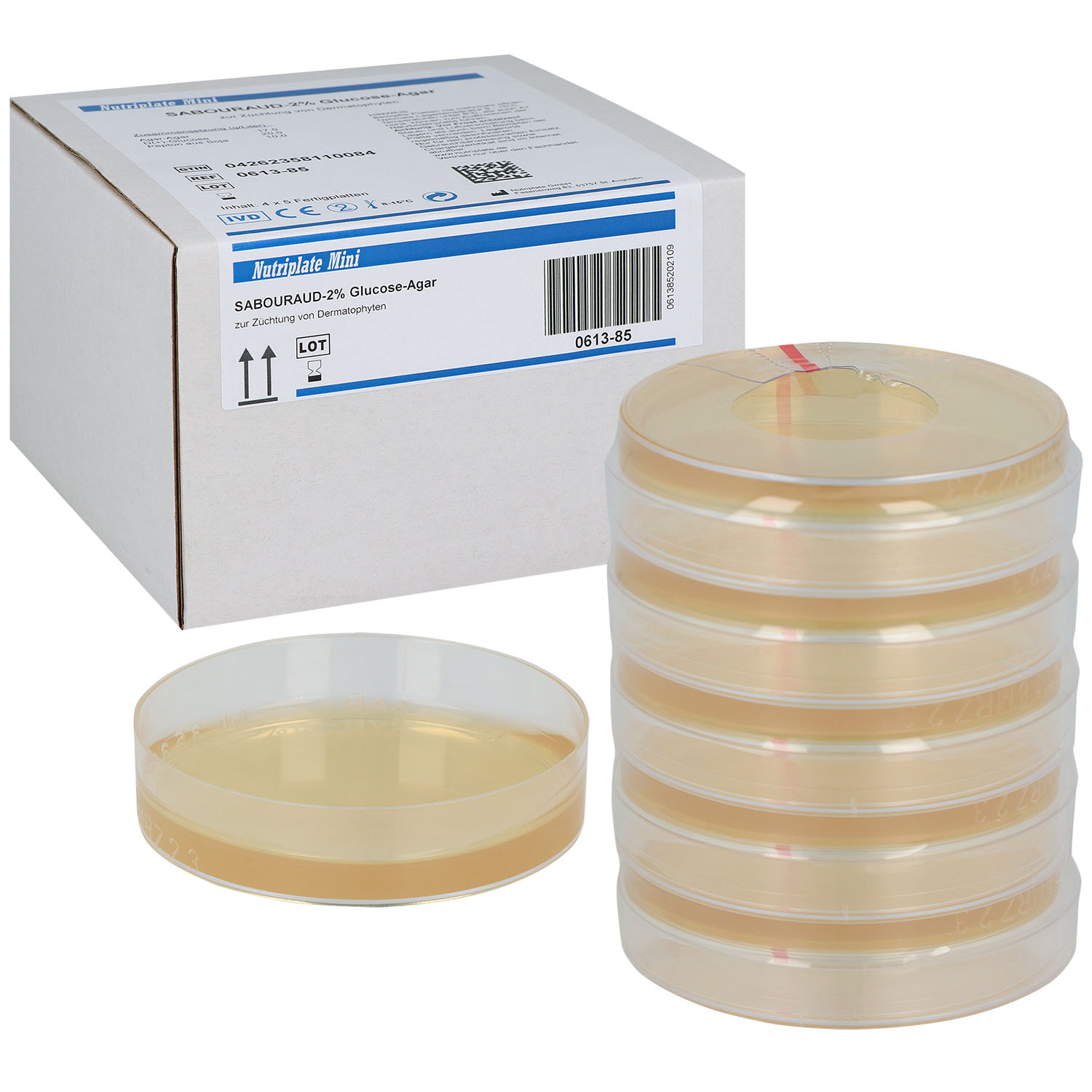 Nutriplate Mini Sabouraud 2% Glucose Agar 20 St.