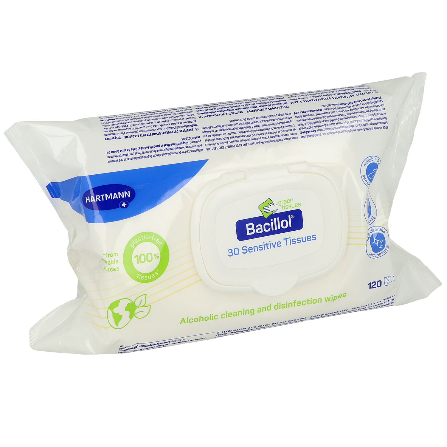 Bacillol 30 Sensitive Green Tissues Flowpack - 120 Tücher