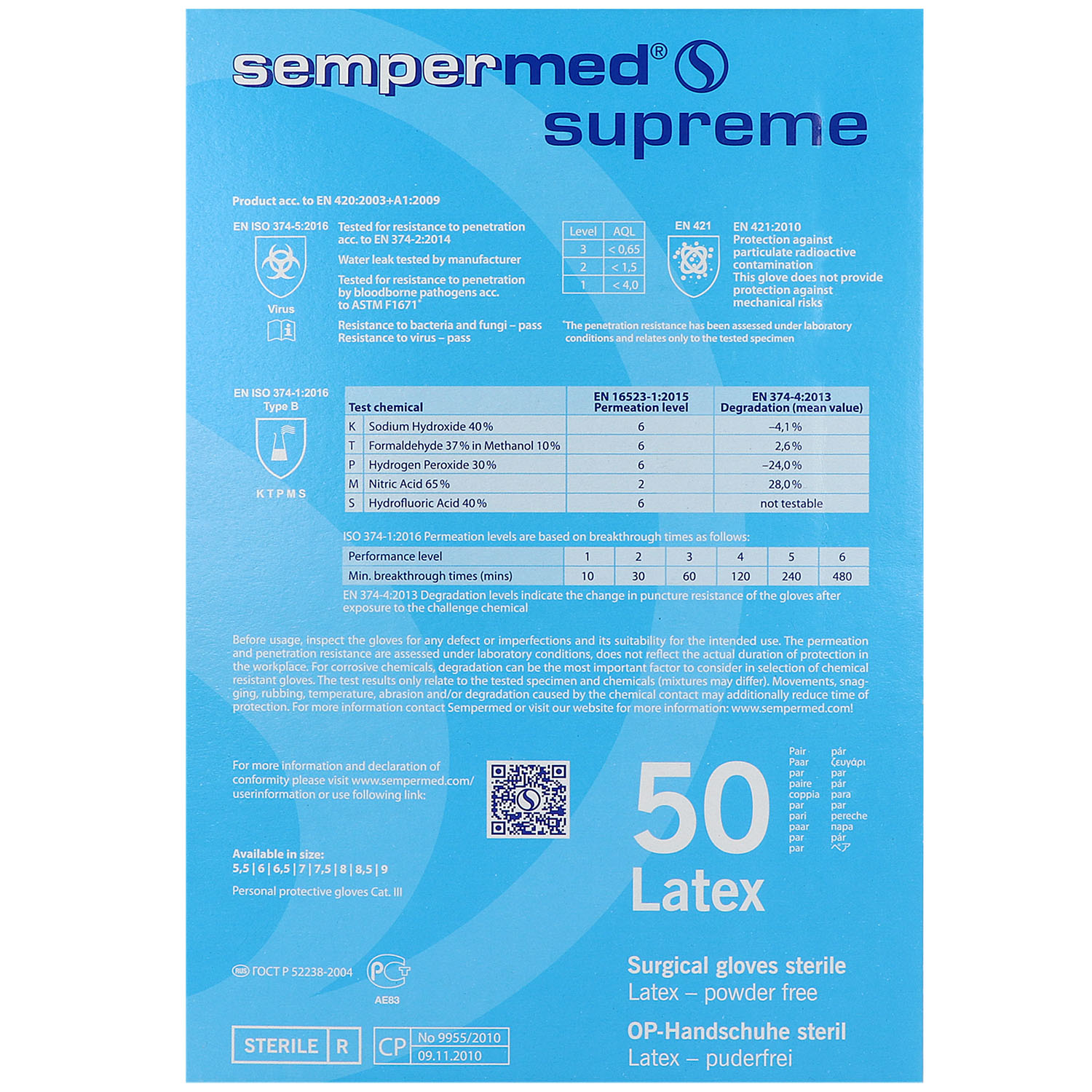 Sempermed Supreme OP-Handschuhe steril puderfrei