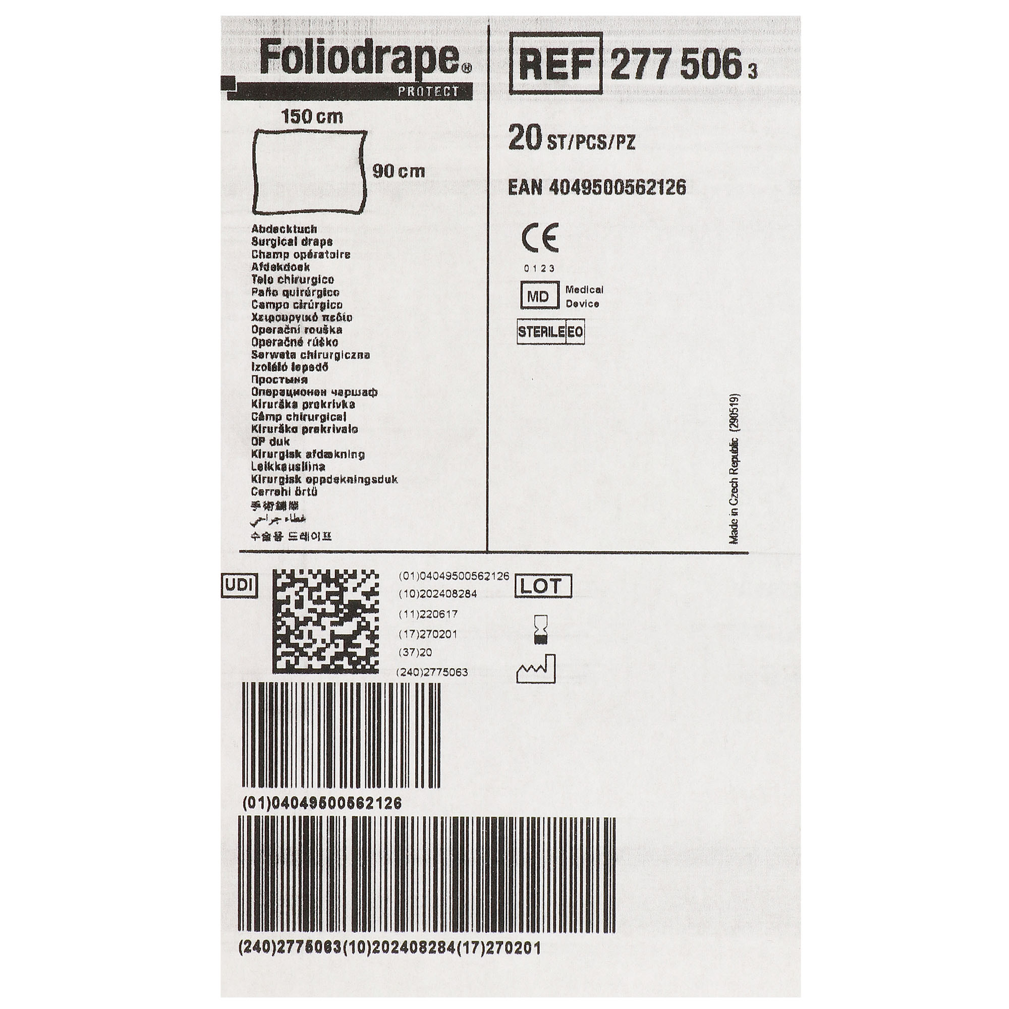 Foliodrape Protect Abdecktücher steril einzeln verpackt Foliodrape Protect Abdecktücher steril einzeln verpackt
