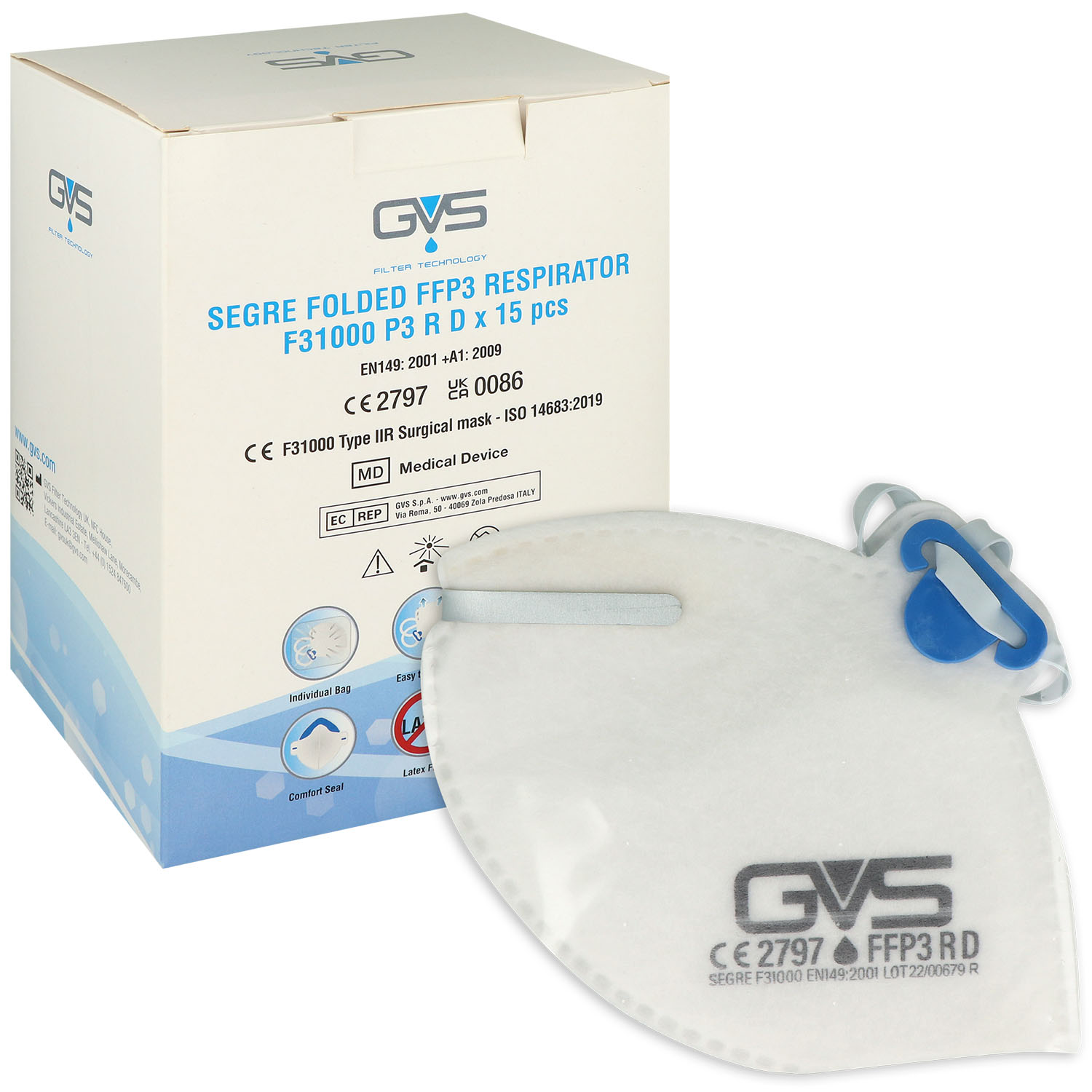 FFP3 Atemschutzmasken ohne Ausatemventil - 15 St.