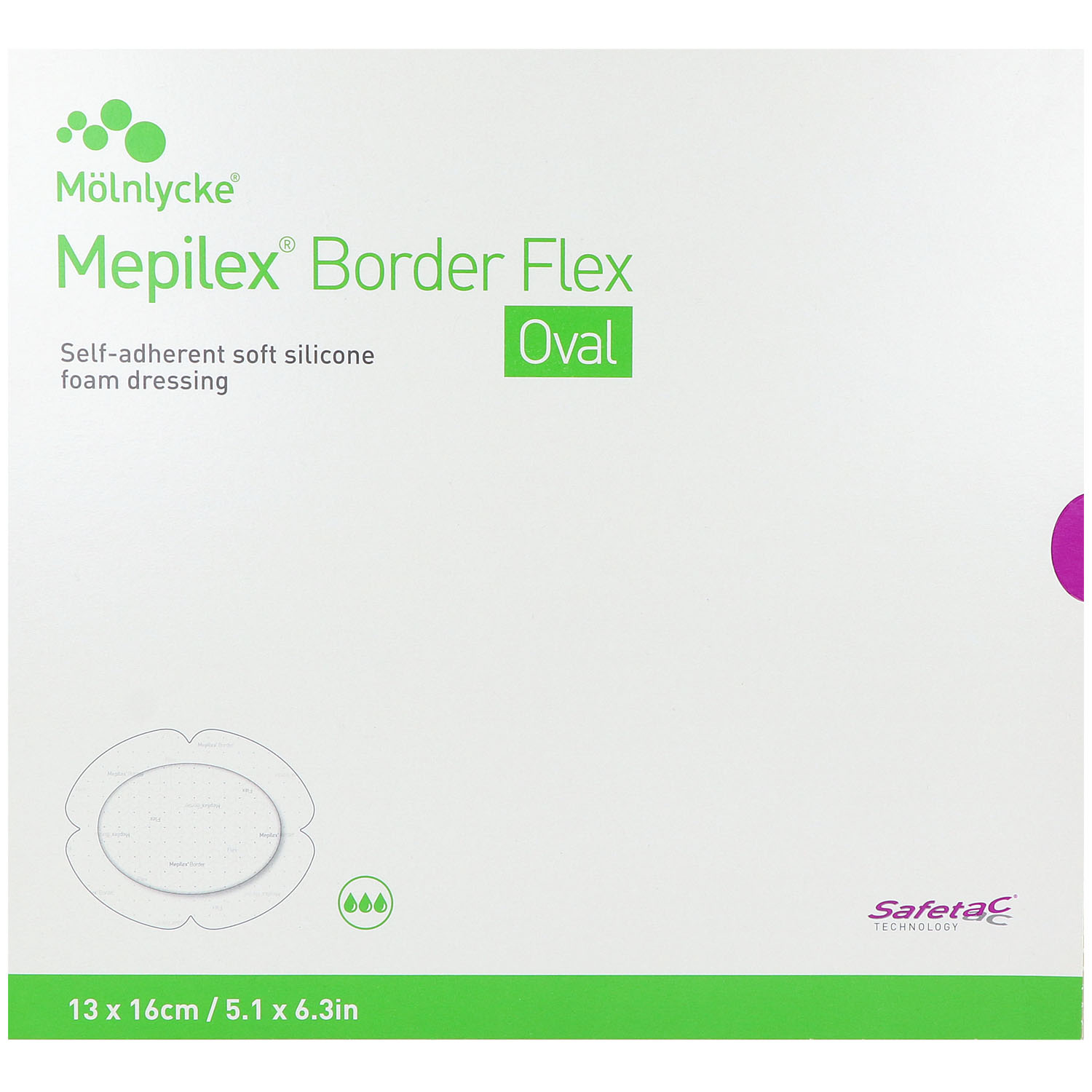 Mepilex Border Flex Oval 13 x 16 cm (5 St.)