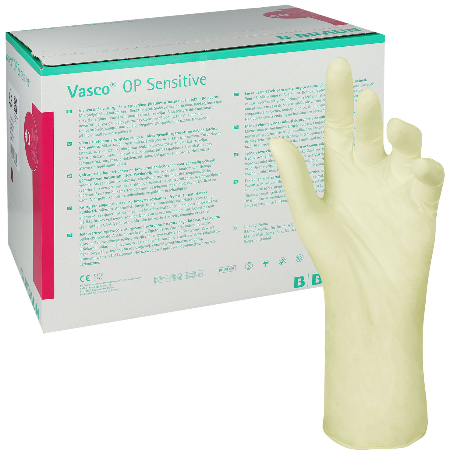 Vasco OP Sensitive, steril, Gr. 8.5 - 40 St.
