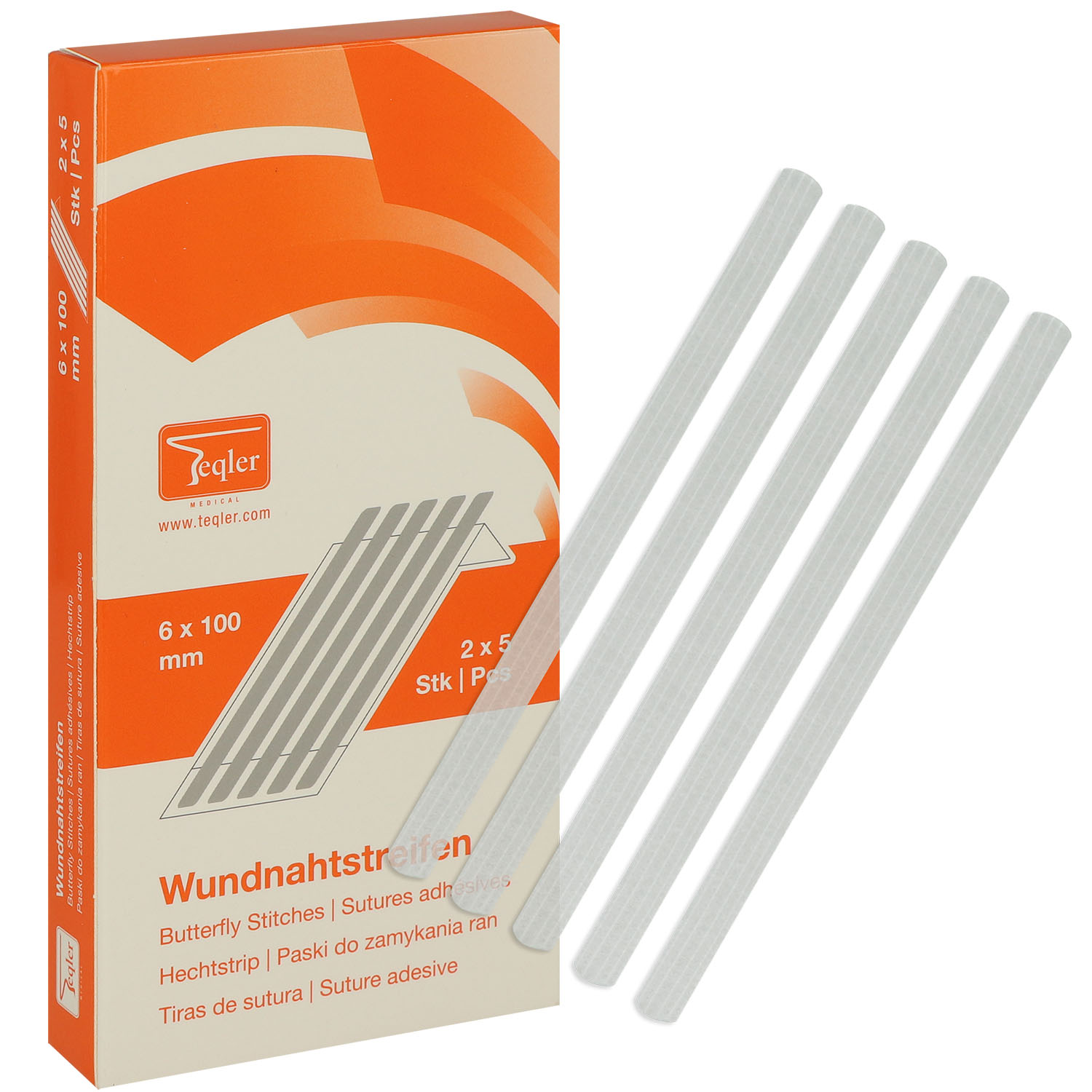 Teqler Wundnahtstreifen 6 mm x 100 mm - 10 St.