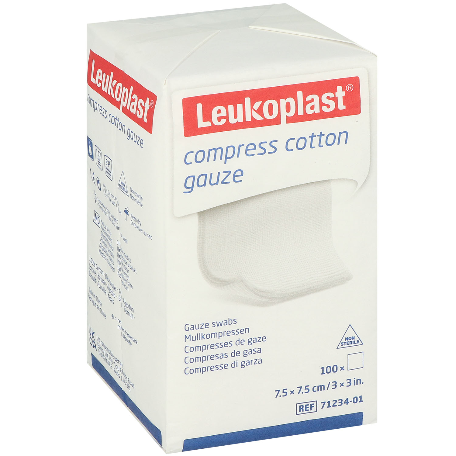 Leukoplast compress Cotton Gauze unsteril