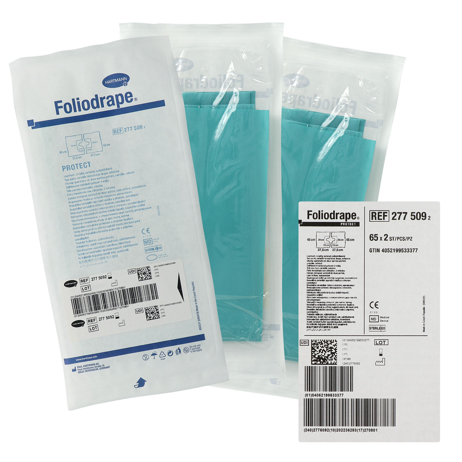 Foliodrape Protect Lochtücher selbstklebend 2-teilig steril einzeln verpackt