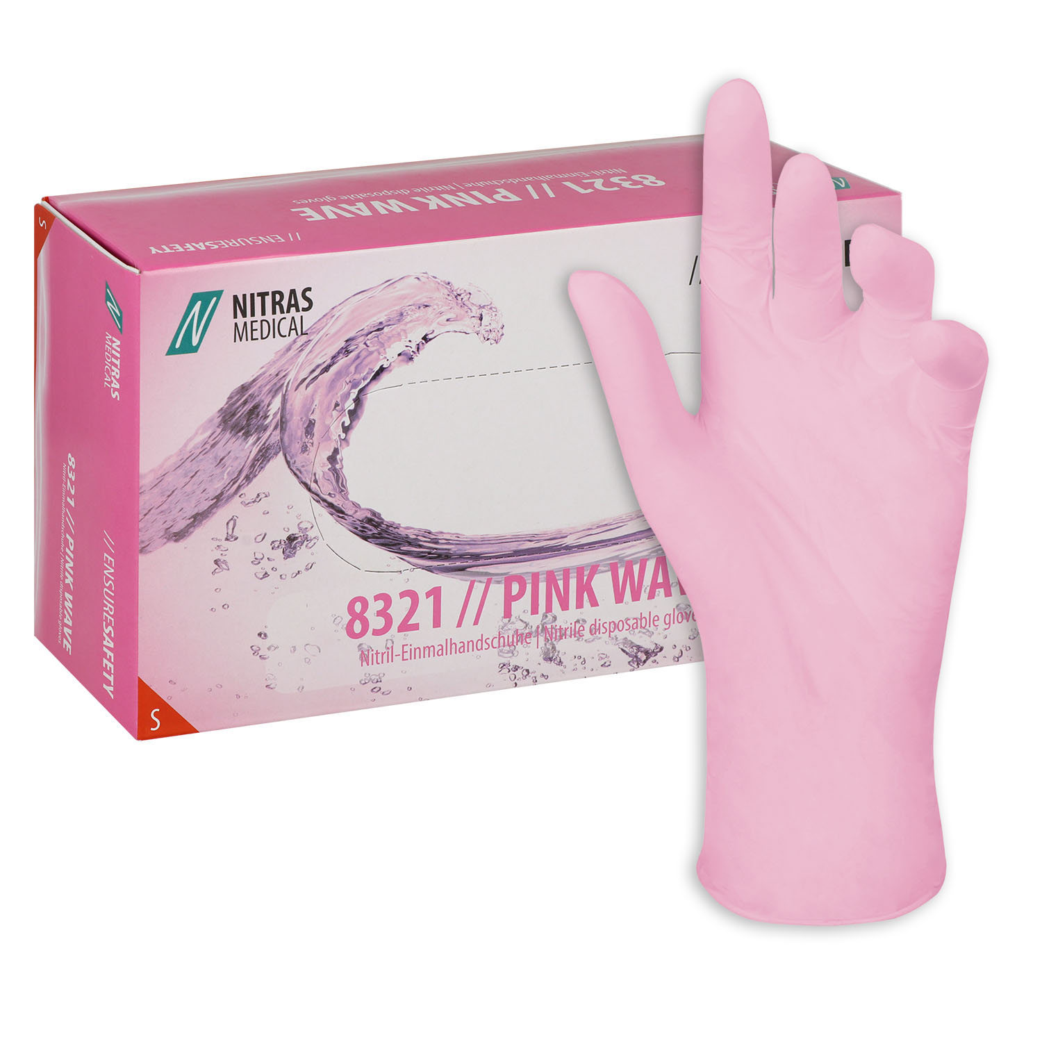 Pink Wave Nitrilhandschuhe, puderfrei, rosa
