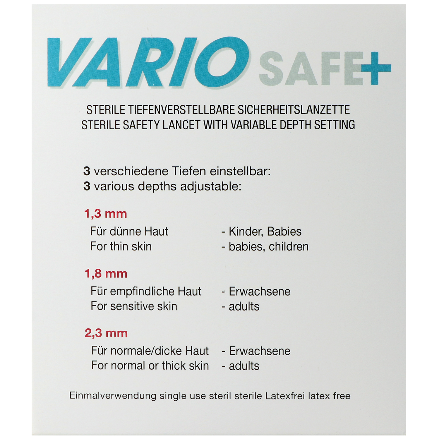 VARIO SAFE Plus Sicherheitslanzetten, tiefenverstellbar
