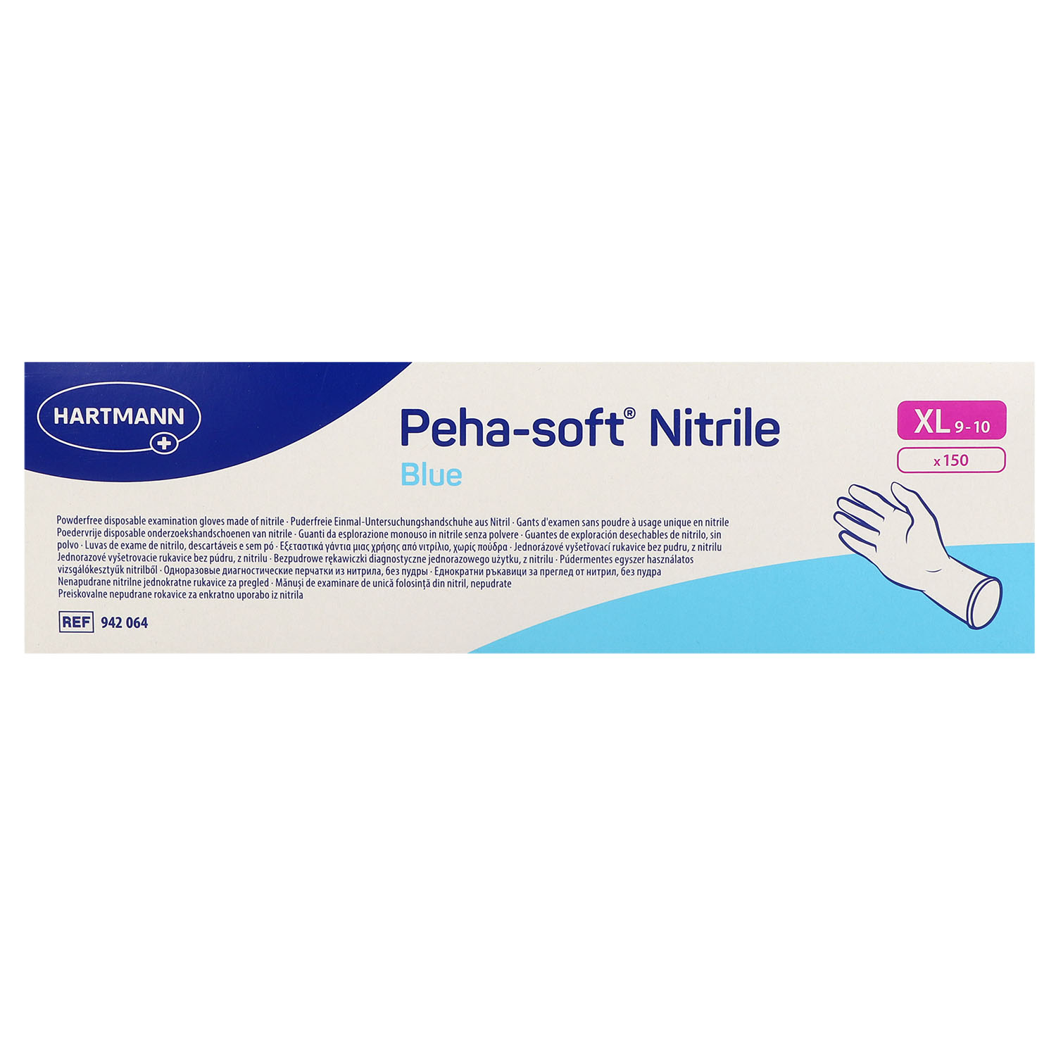 Peha-soft Nitrile Blue, unsteril, im Spenderkarton