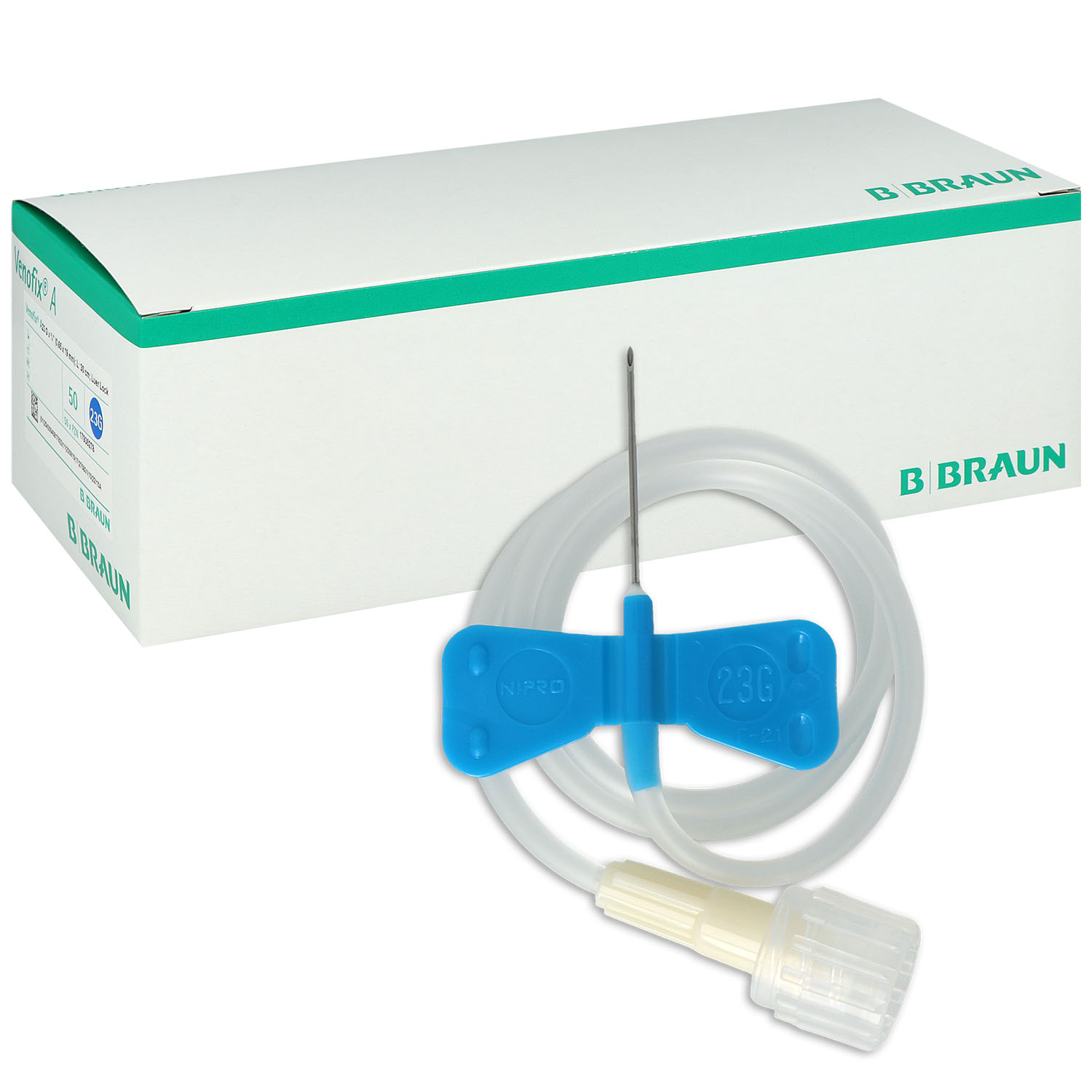 Venofix G23 - 0.65 x 19 mm - 30 cm - blau - 50 St.