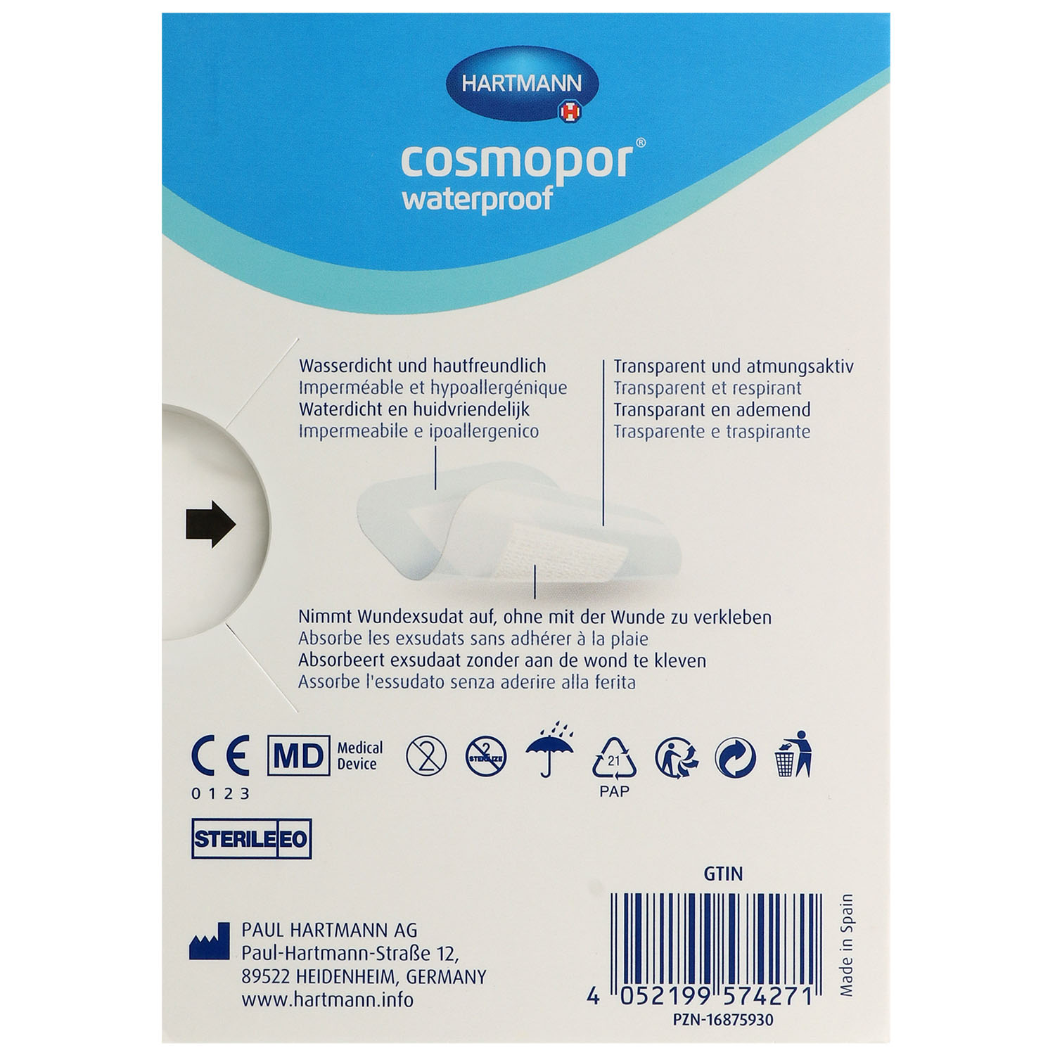 Cosmopor Waterproof, steriler wasserdichter Wundschnellverband