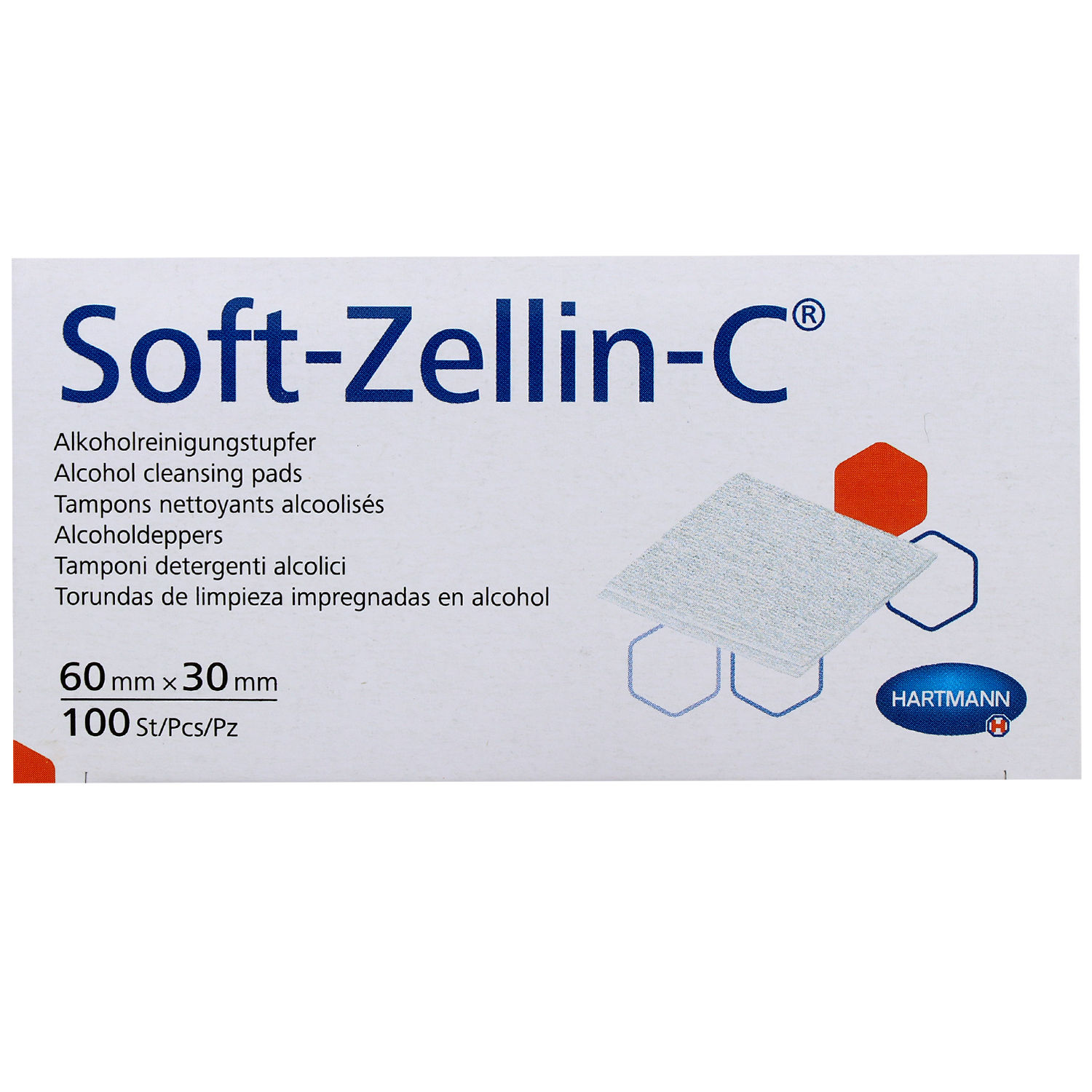 Soft-Zellin Alkoholtupfer, 100 St., gebrauchsfertig, einzeln versiegelt