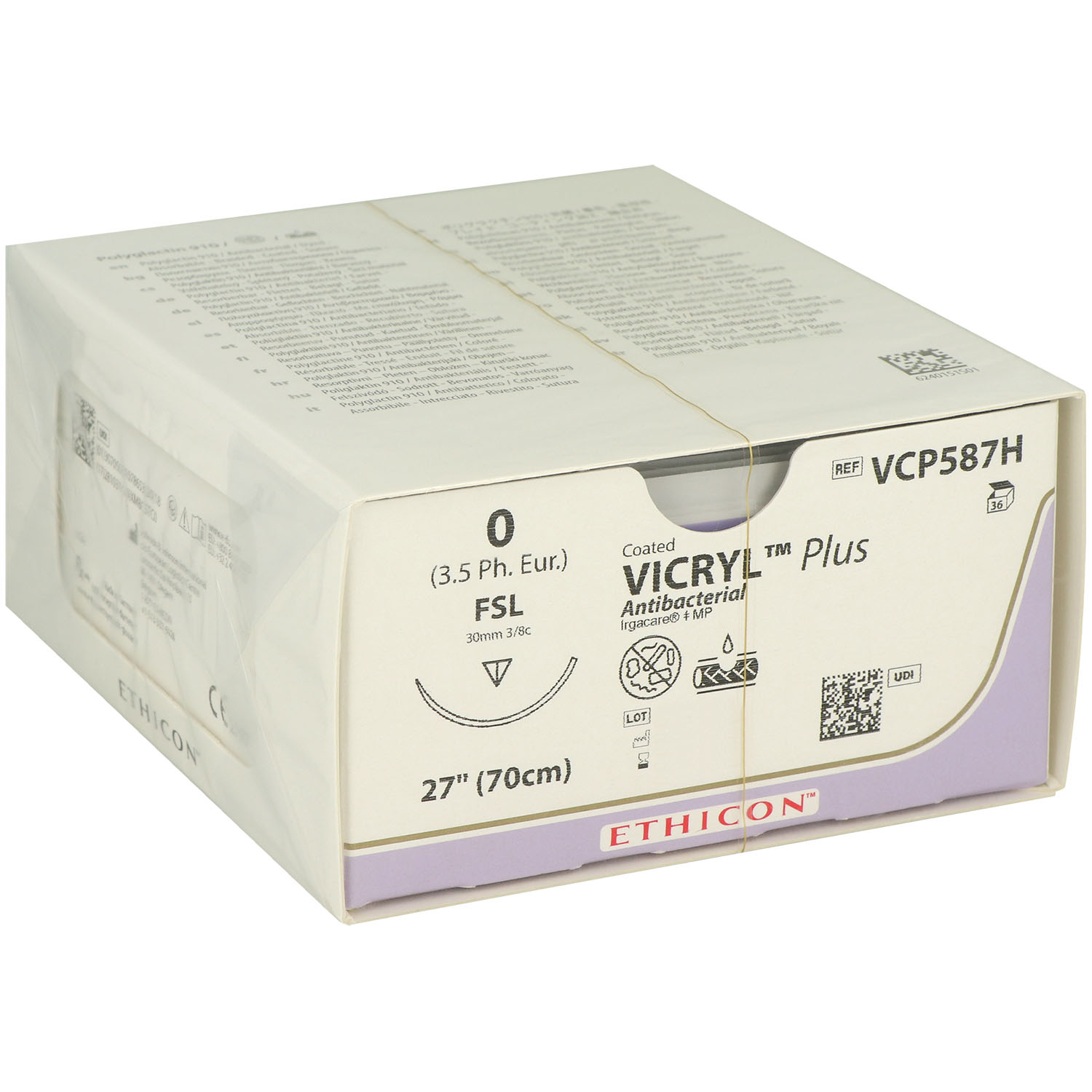 Vicryl Plus violett geflochten VCP587H; FSL; 30 mm; 70 cm - 36 St.