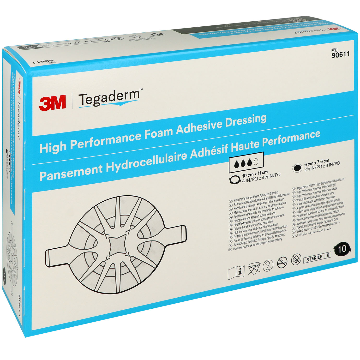 3M Tegaderm Foam Adhesive 10 cm x 11 cm - oval -10 St.