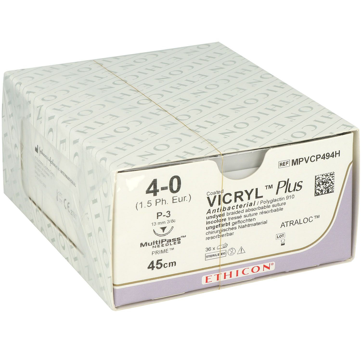 VICRYL Plus ungefärbt - P3 Multipass - 13 mm - 4/0 - 45 cm
