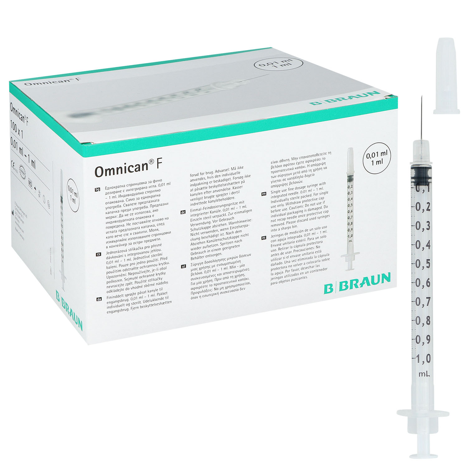Omnican-F Feindosierungsspritzen Luer-Ansatz, mit Kanüle 1 ml mit Kanüle 30G - 100 Stück