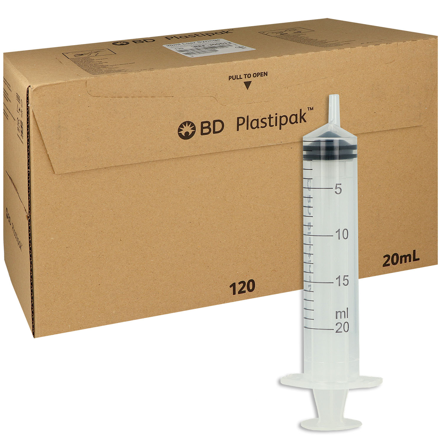 BD Plastipak Luer-Ansatz 20 ml - exzentrisch - 120 St