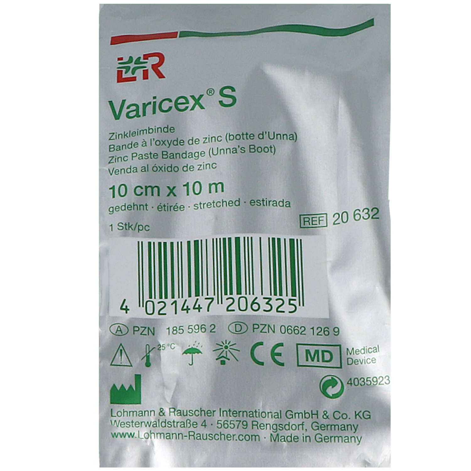 Varicex S 10 cm x 10 m Zinkleimbinde (1 Stück)