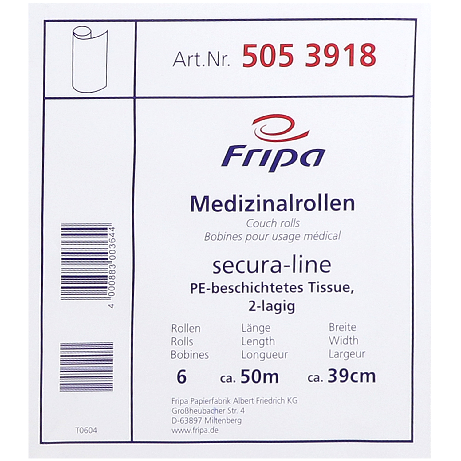 Fripa secura-line Ärztekrepp / Liegenpapier