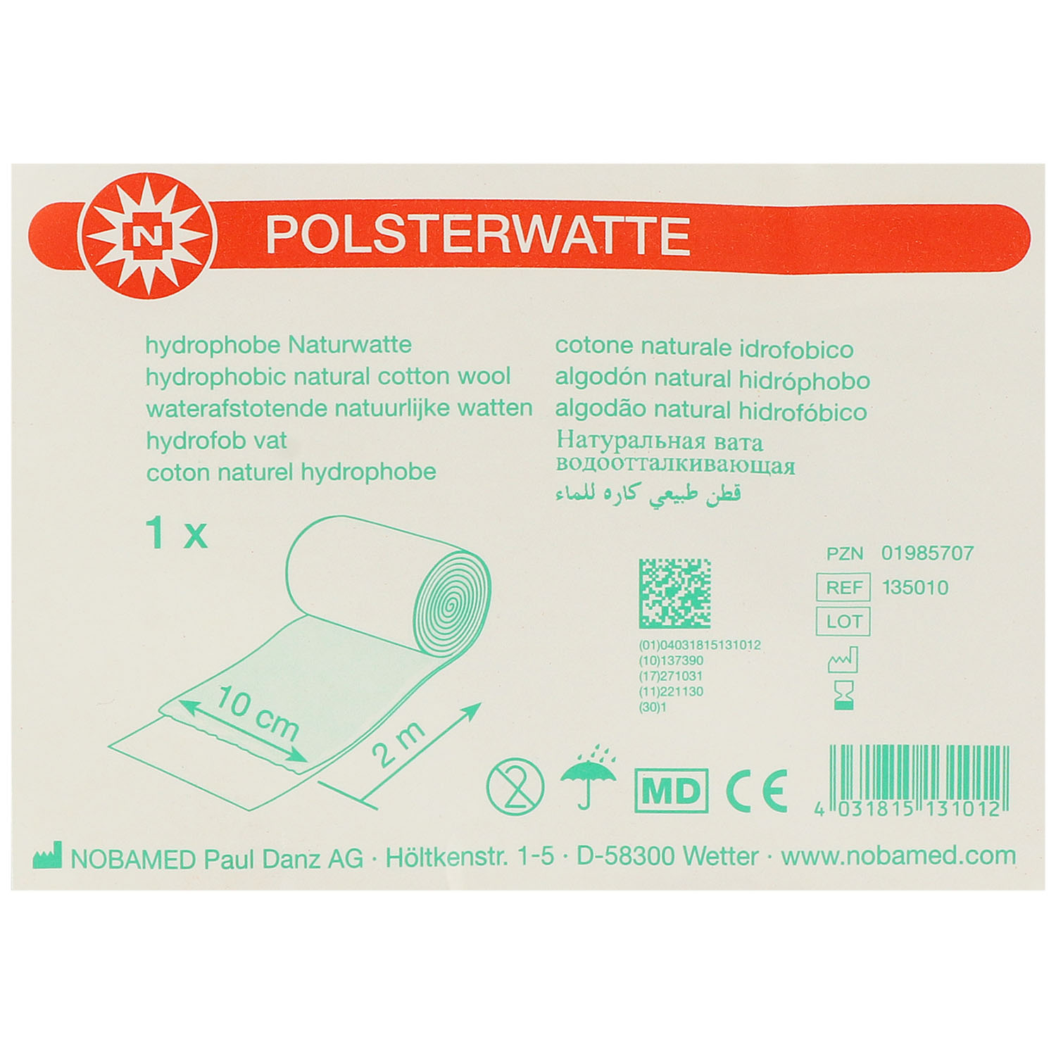 Polsterwatte gerollt