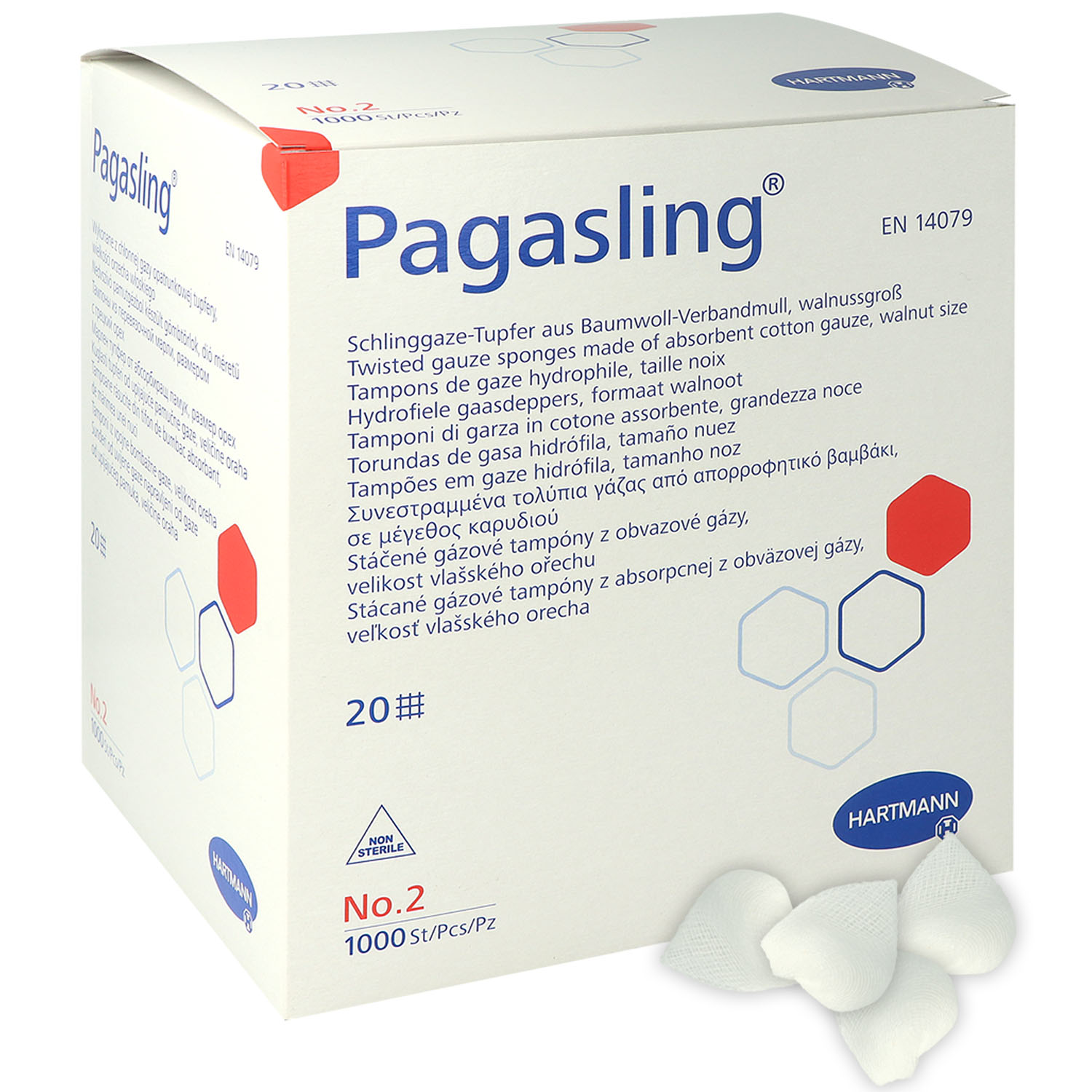 Pagasling Mulltupfer unsteril - Gr. 2 walnussgroß - 1000 Stück