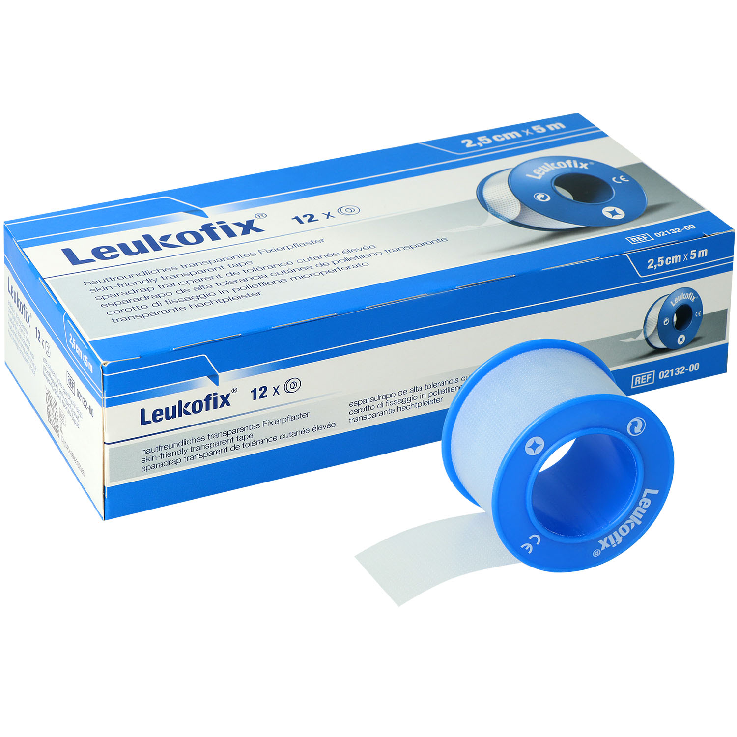 Leukofix Fixierpflaster 2.5 cm x 5 m - 12 Stück (ohne Schutzring)
