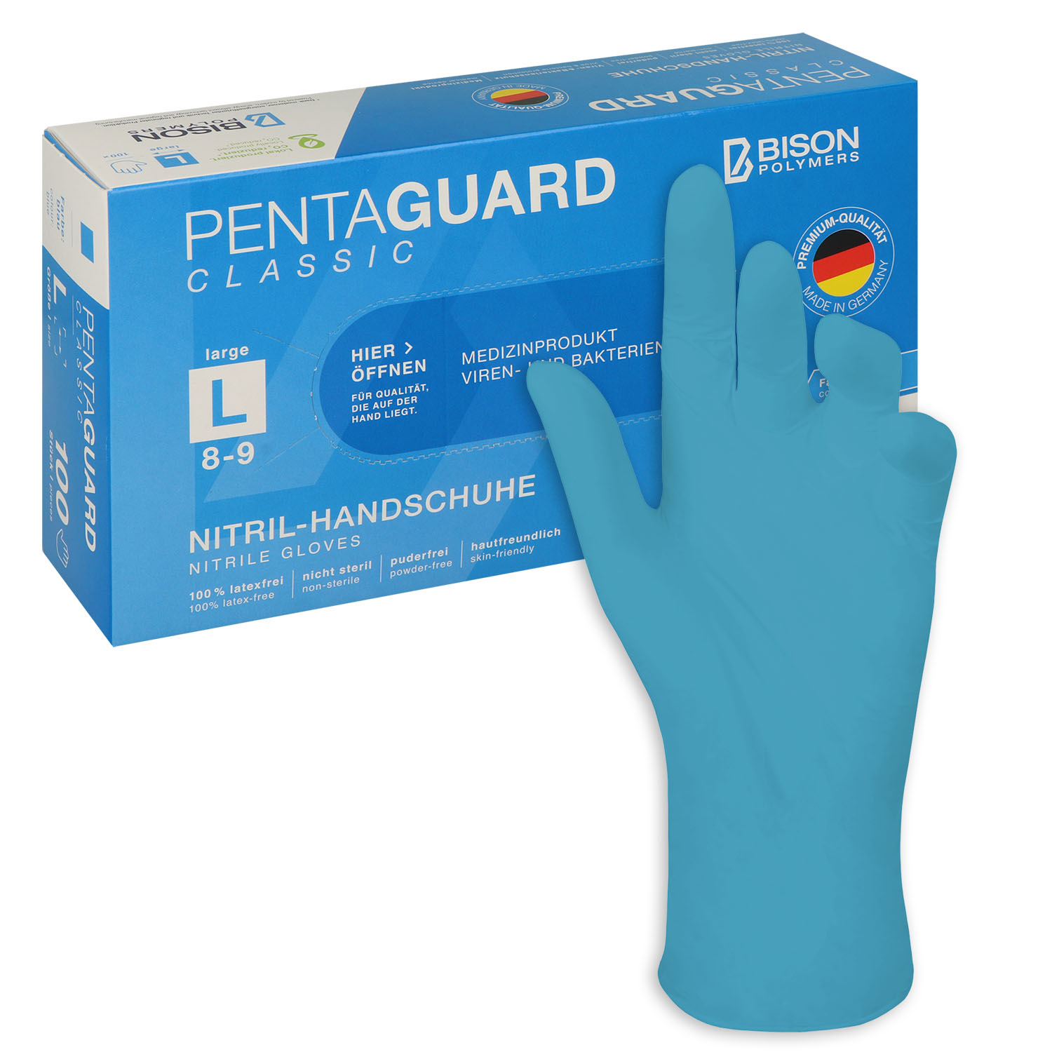 PENTAGUARD Classic - Nitril Einmalhandschuhe, puderfrei & latexfrei