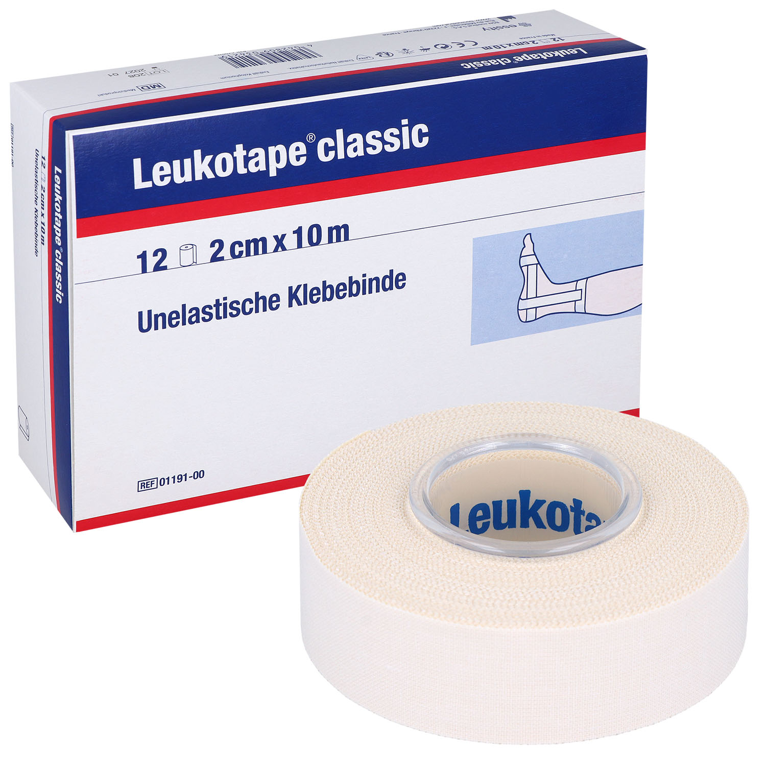 Leukotape Classic weiß 2 cm x 10 m - 12 Stück