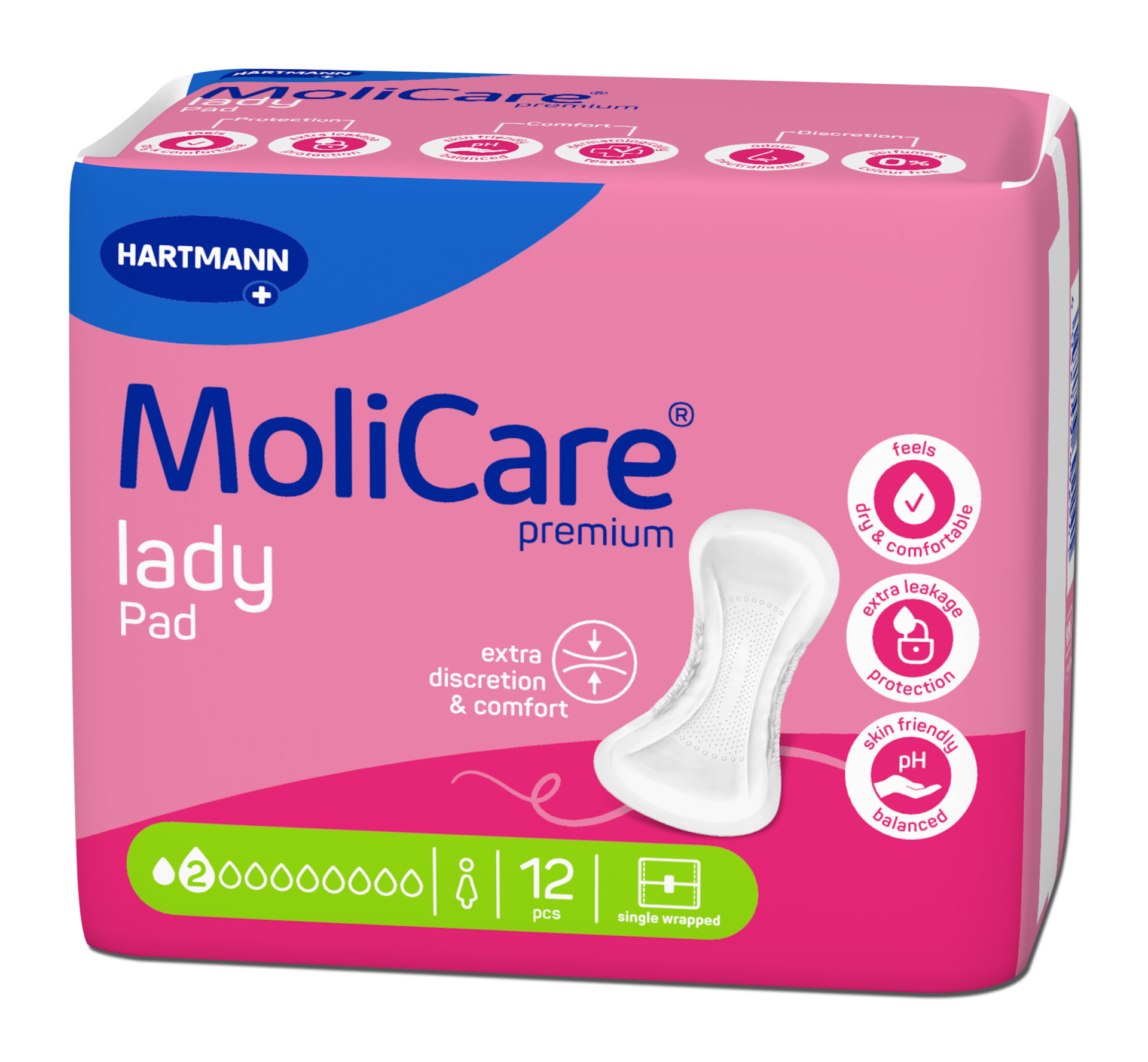 MoliCare premium LADY Pad Inkontinenzeinlagen 2 Tropfen - 12 St.