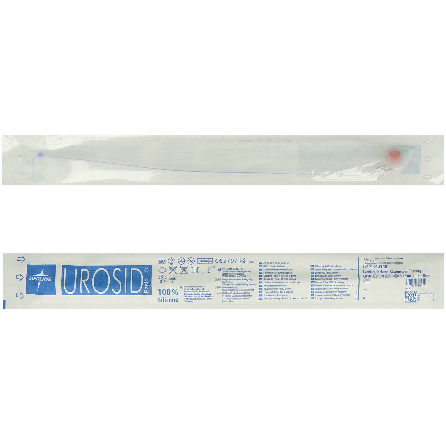 UROSID Basic Ballonkatheter aus Silikon, Typ Nelaton, Doppellumen UROSID Basic Ballonkatheter aus Silikon, Typ Nelaton, Doppellumen
