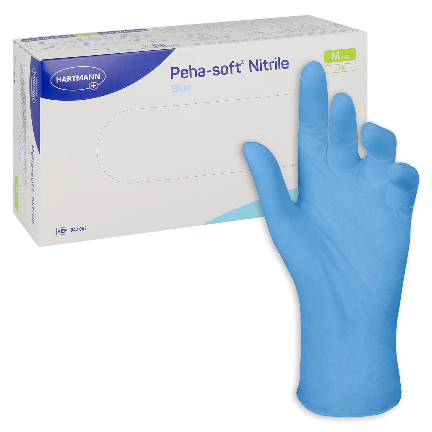 Peha-soft Nitrile Blue, unsteril, im Spenderkarton
