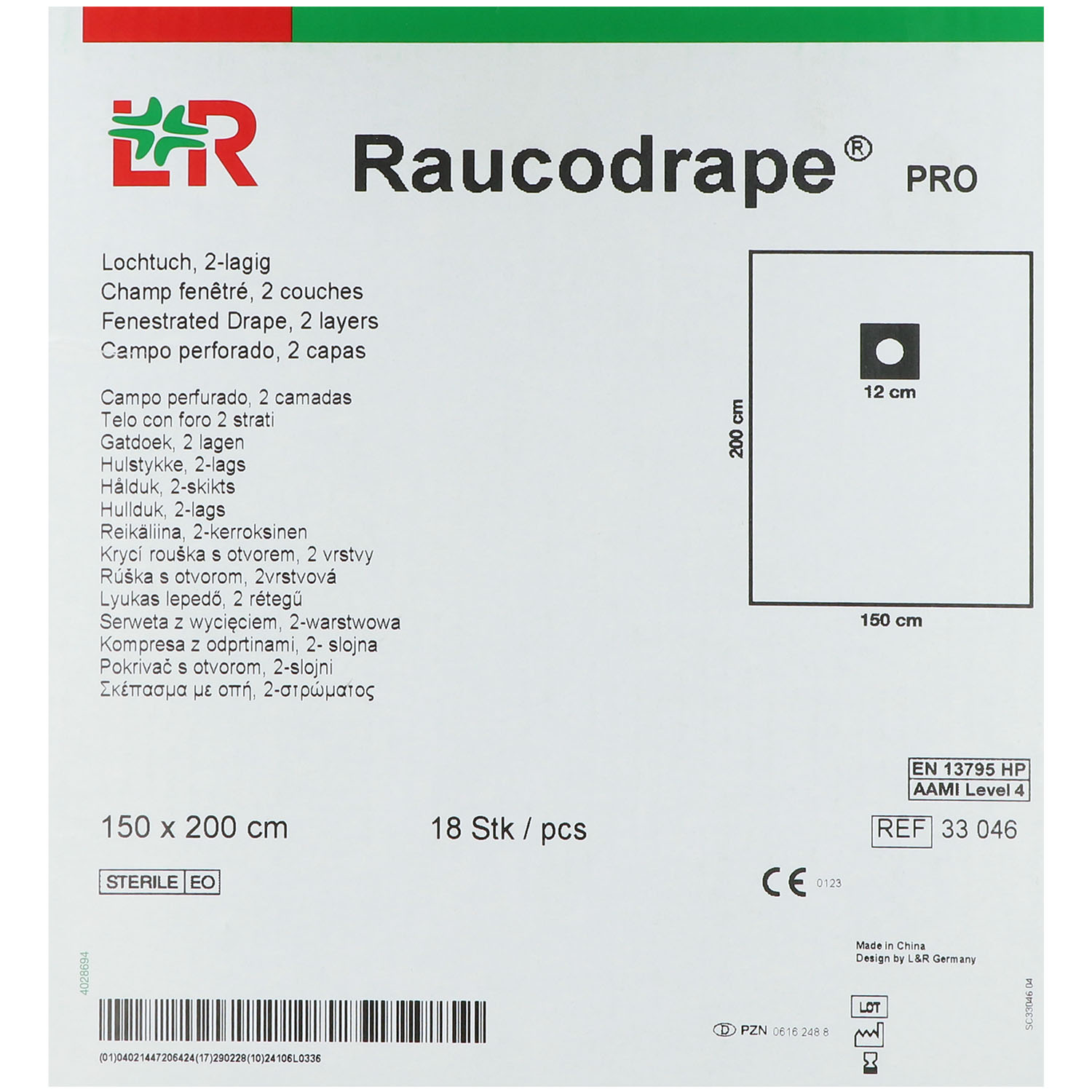 RAUCODRAPE PRO OP-Lochtuch steril