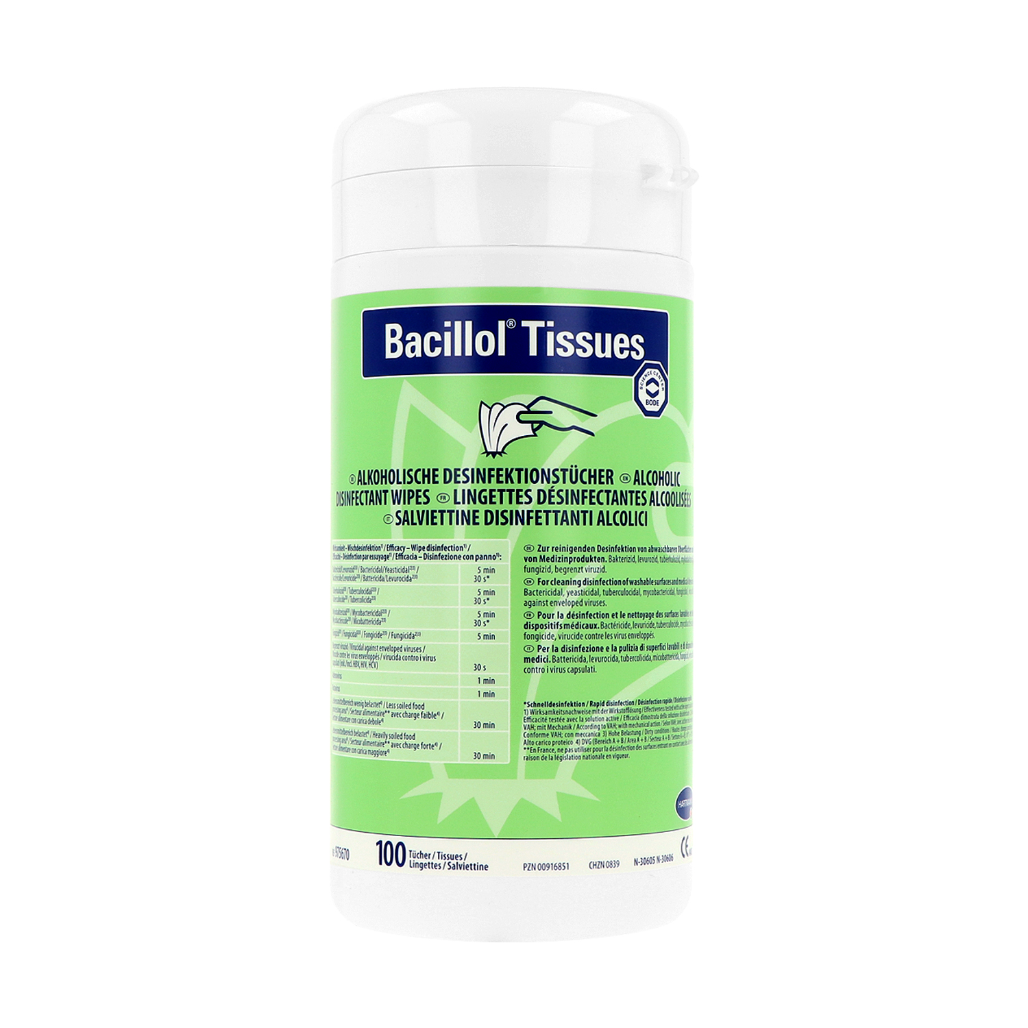 Bacillol Tissues - 100 Desinfektionstücher (Runddose)