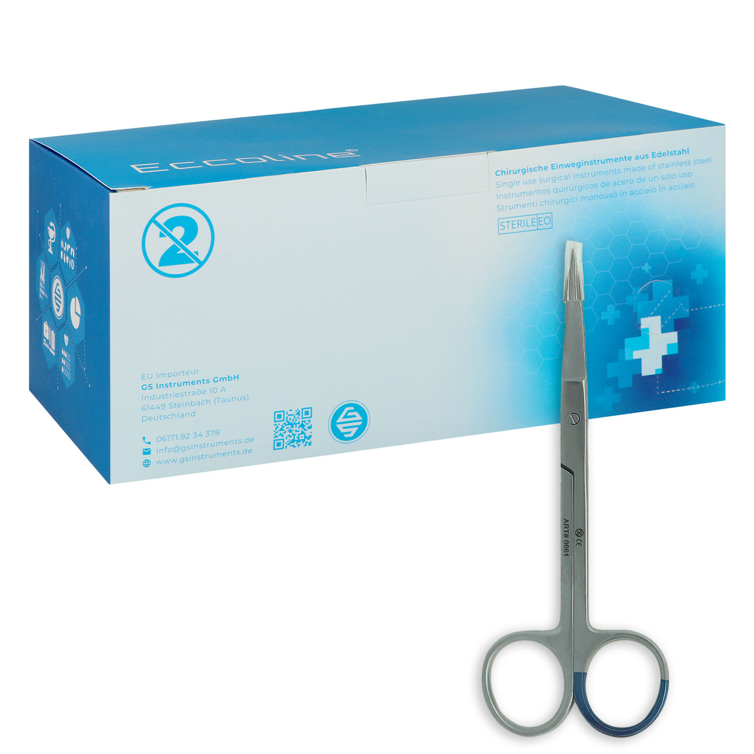 Einmal Iris Scheren, 4 1/2", steril