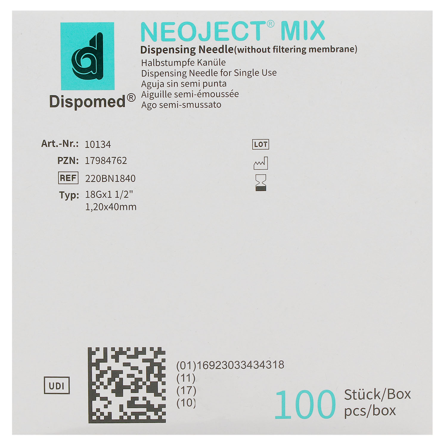 Neoject Aufziehkanülen stumpf ohne Filter