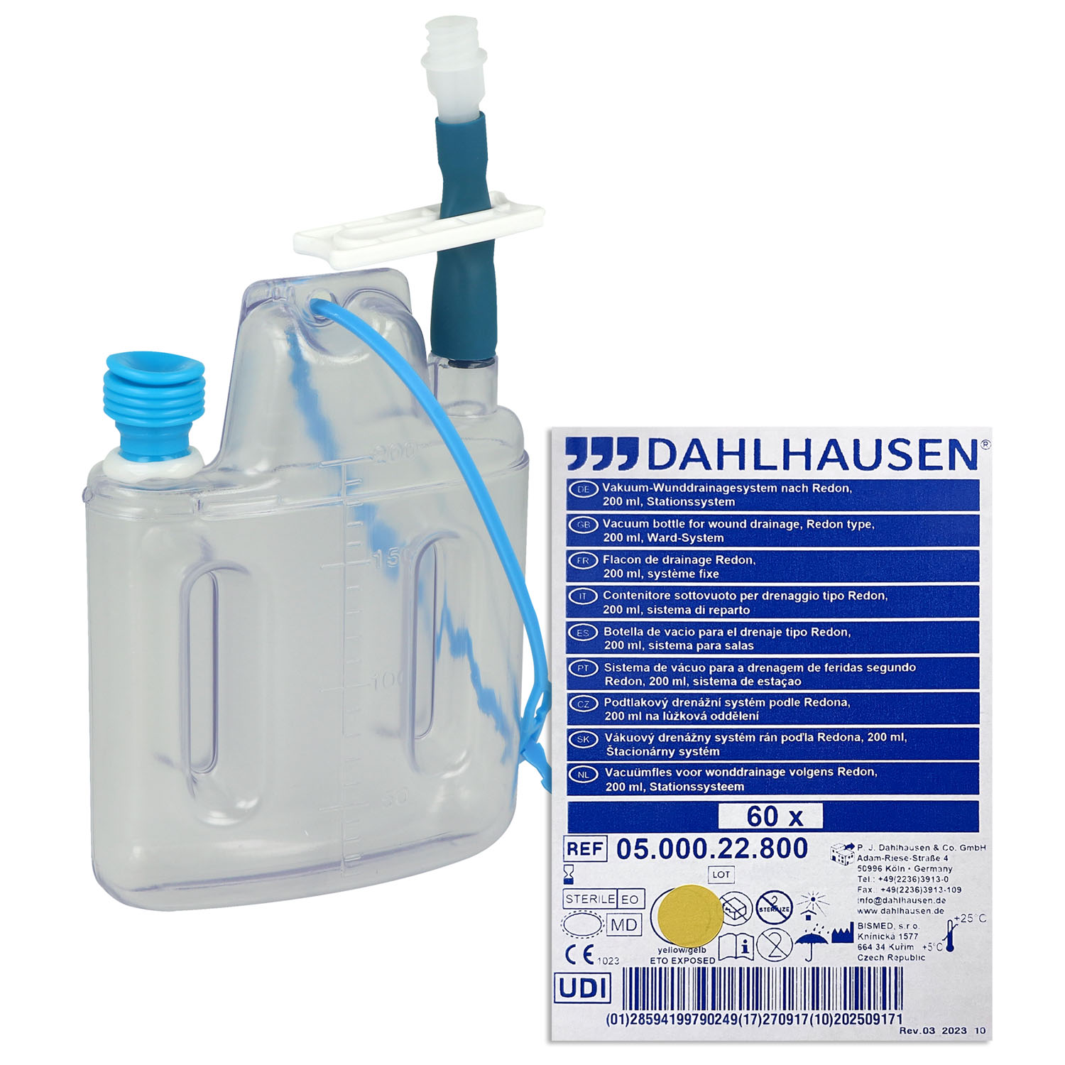 Redon-Flasche eckig, Large-Lock, Station 200 ml - 60 St.