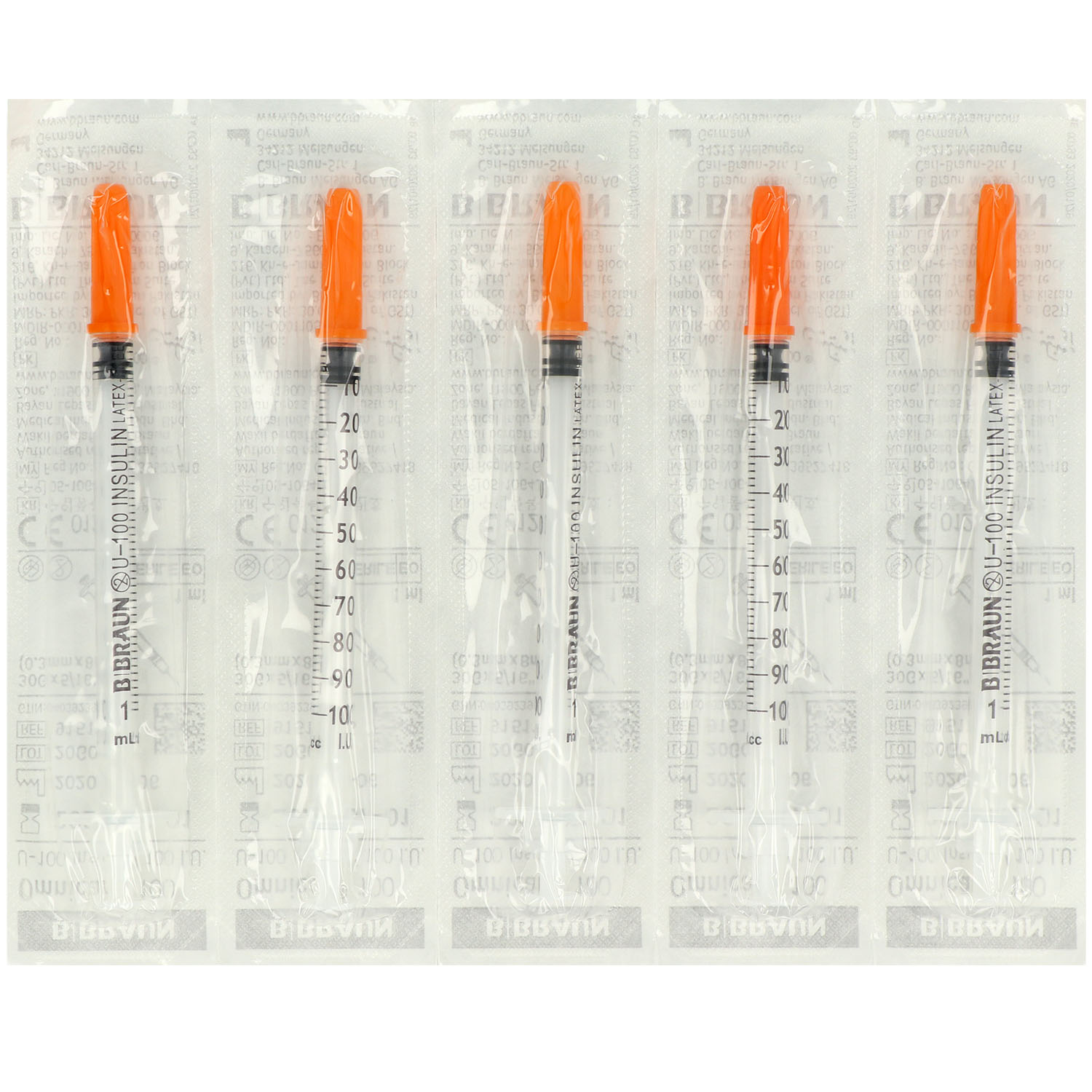 Omnican 100, 1 ml U100 Insulinspritze mit Kanüle