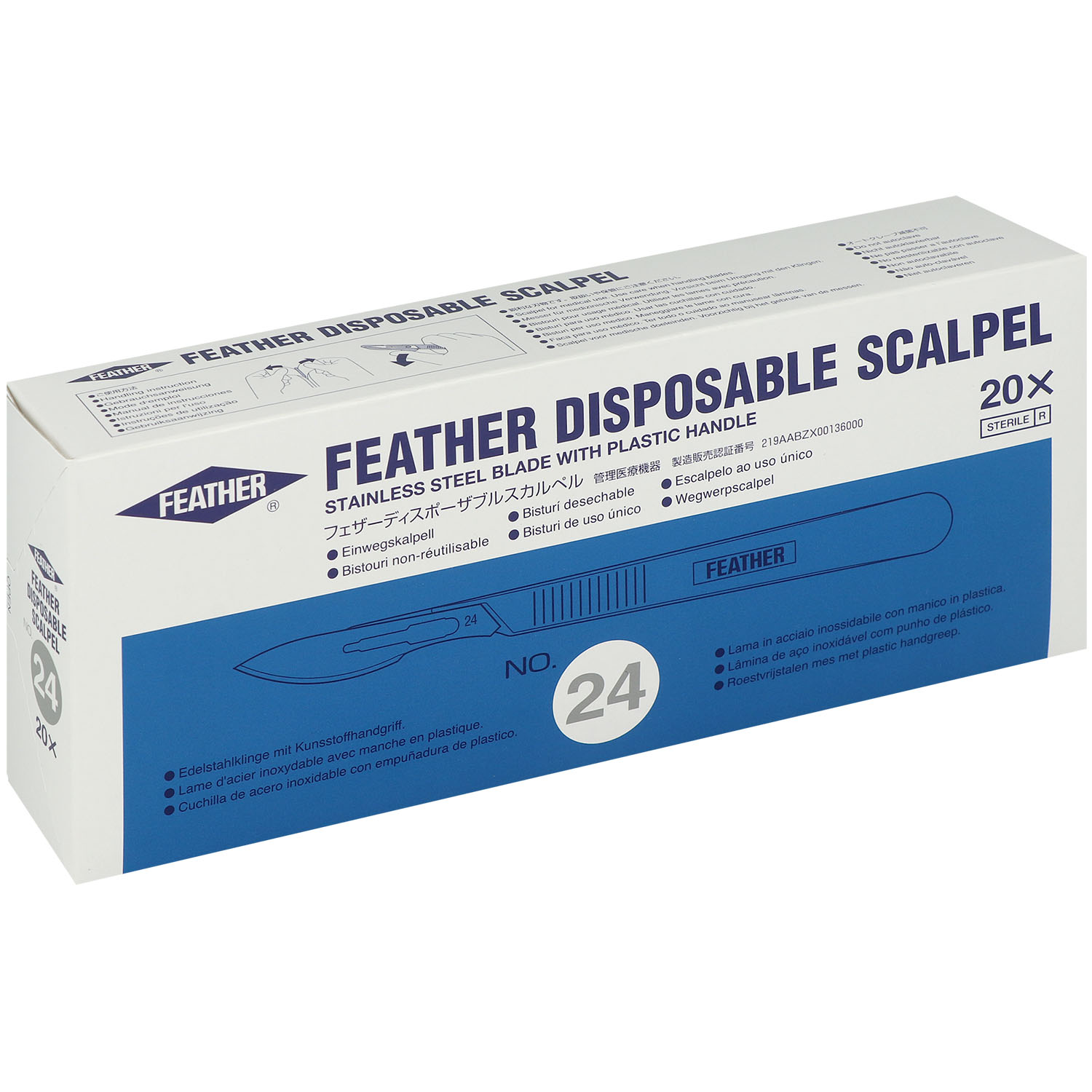 Feather Einmalskalpelle Figur 24 - 20 St.