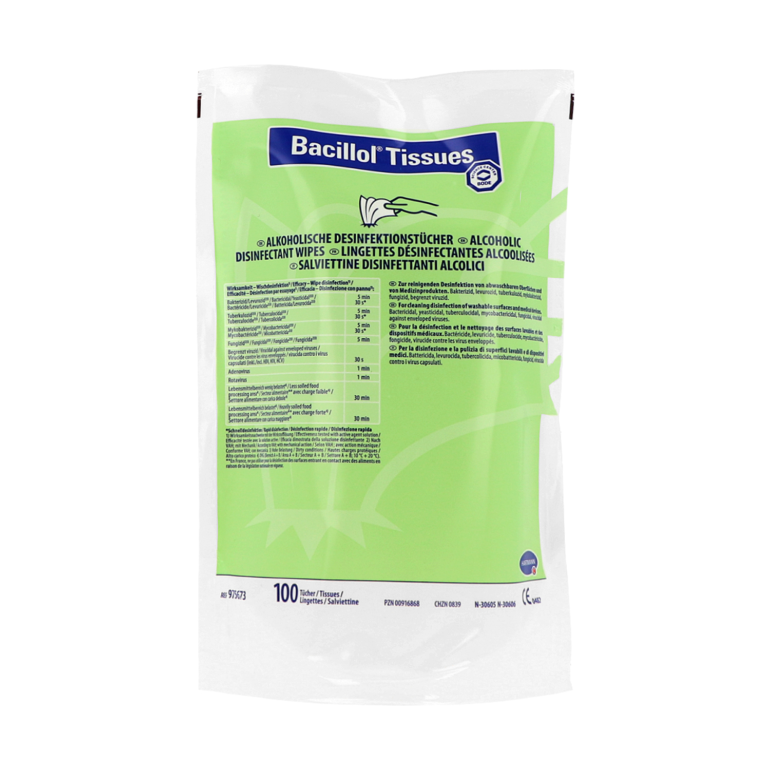 Bacillol Tissues - 100 Desinfektionstücher (Nachfüllpack)