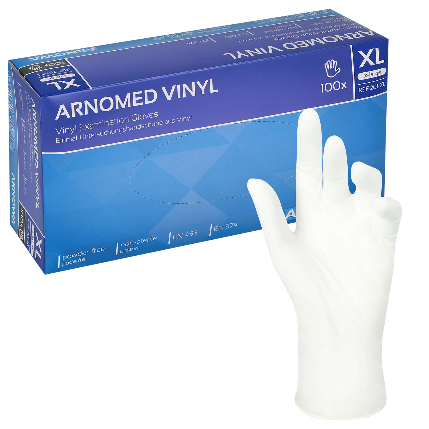 Arnomed Vinyl-Untersuchungshandschuhe Größe XL