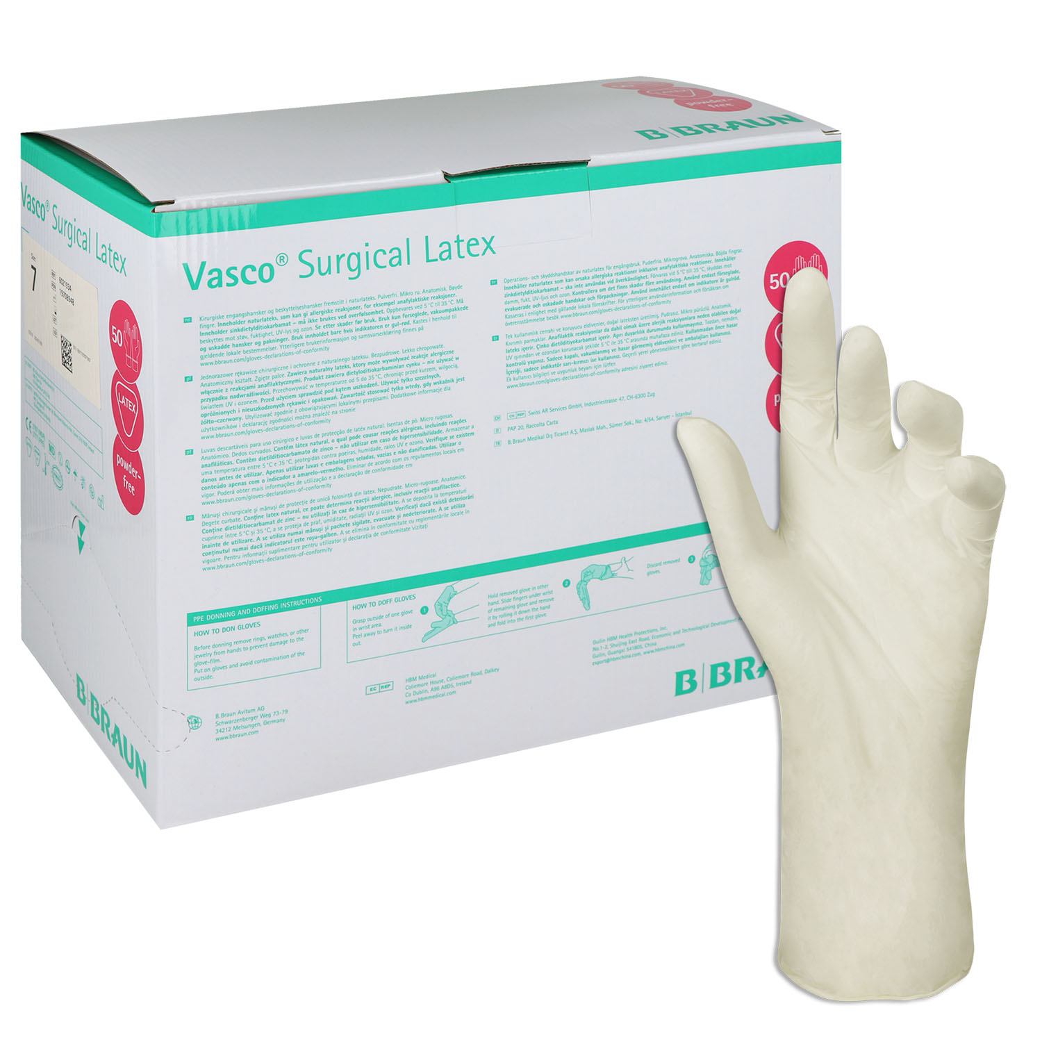 Vasco Surgical Latex, sterile OP-Handschuhe puderfrei