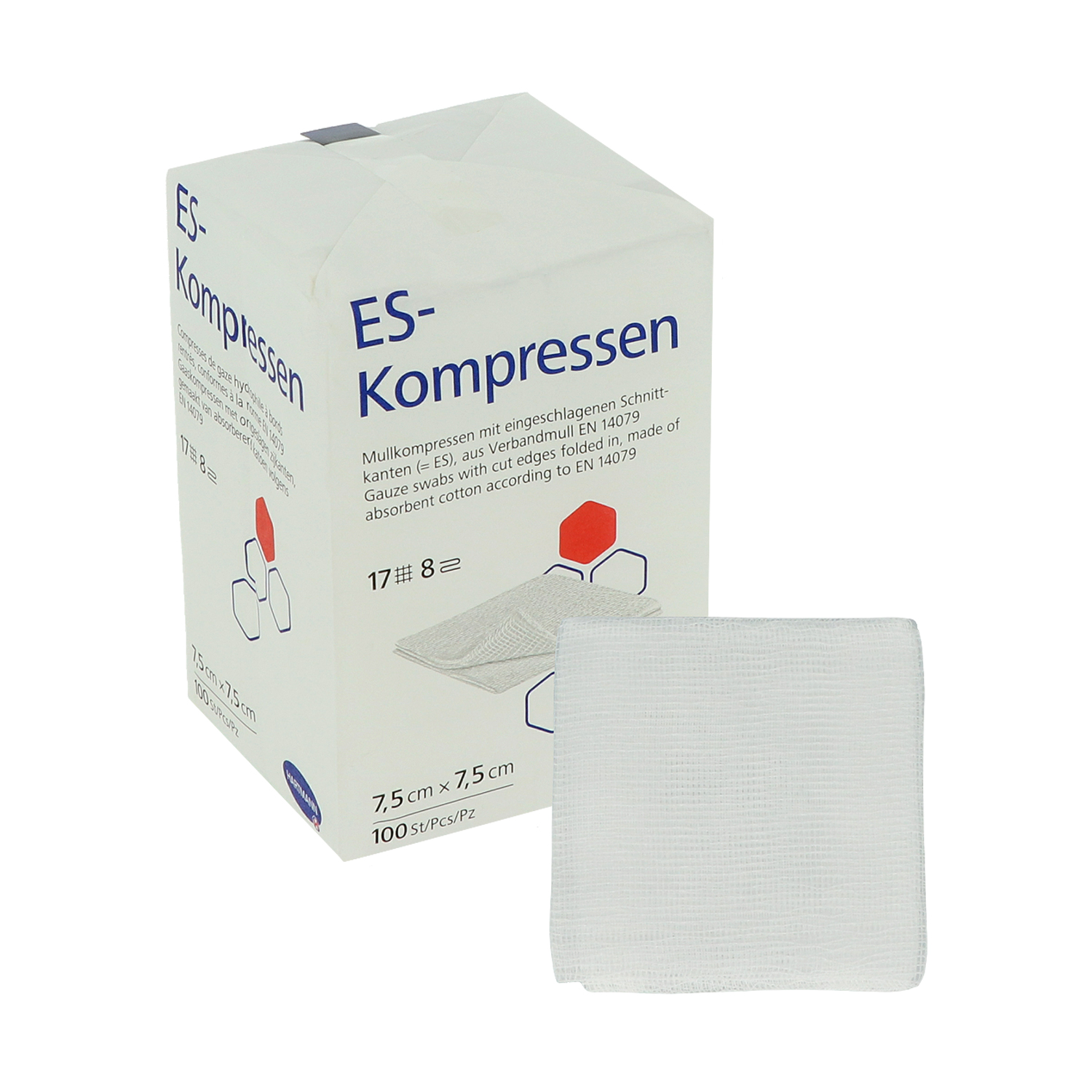 ES Kompressen 7.5 x 7.5 cm - 100 St. 8-fach, unsteril