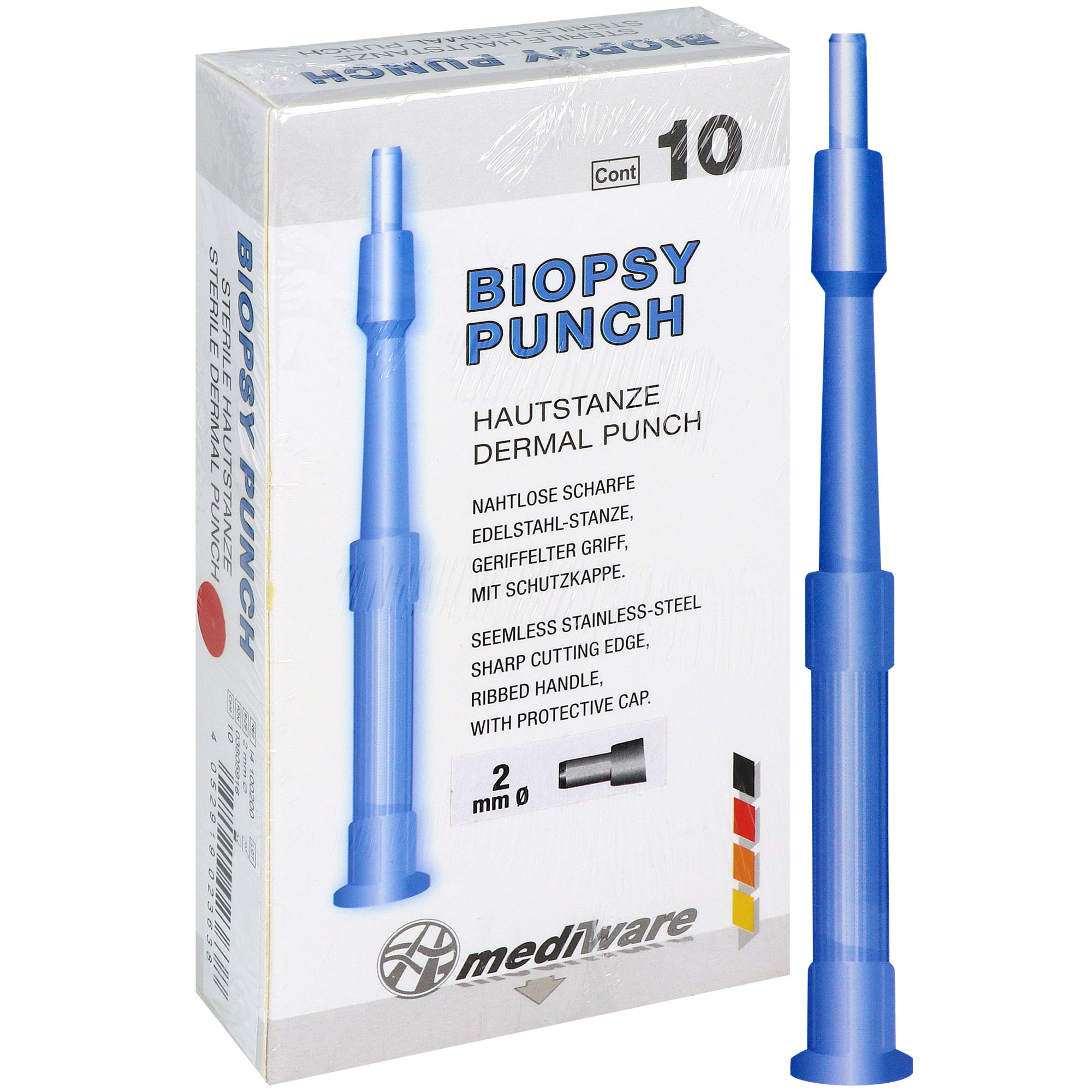 Biopsy Punch Hautstanze steril - 2 mm - 10 Stück