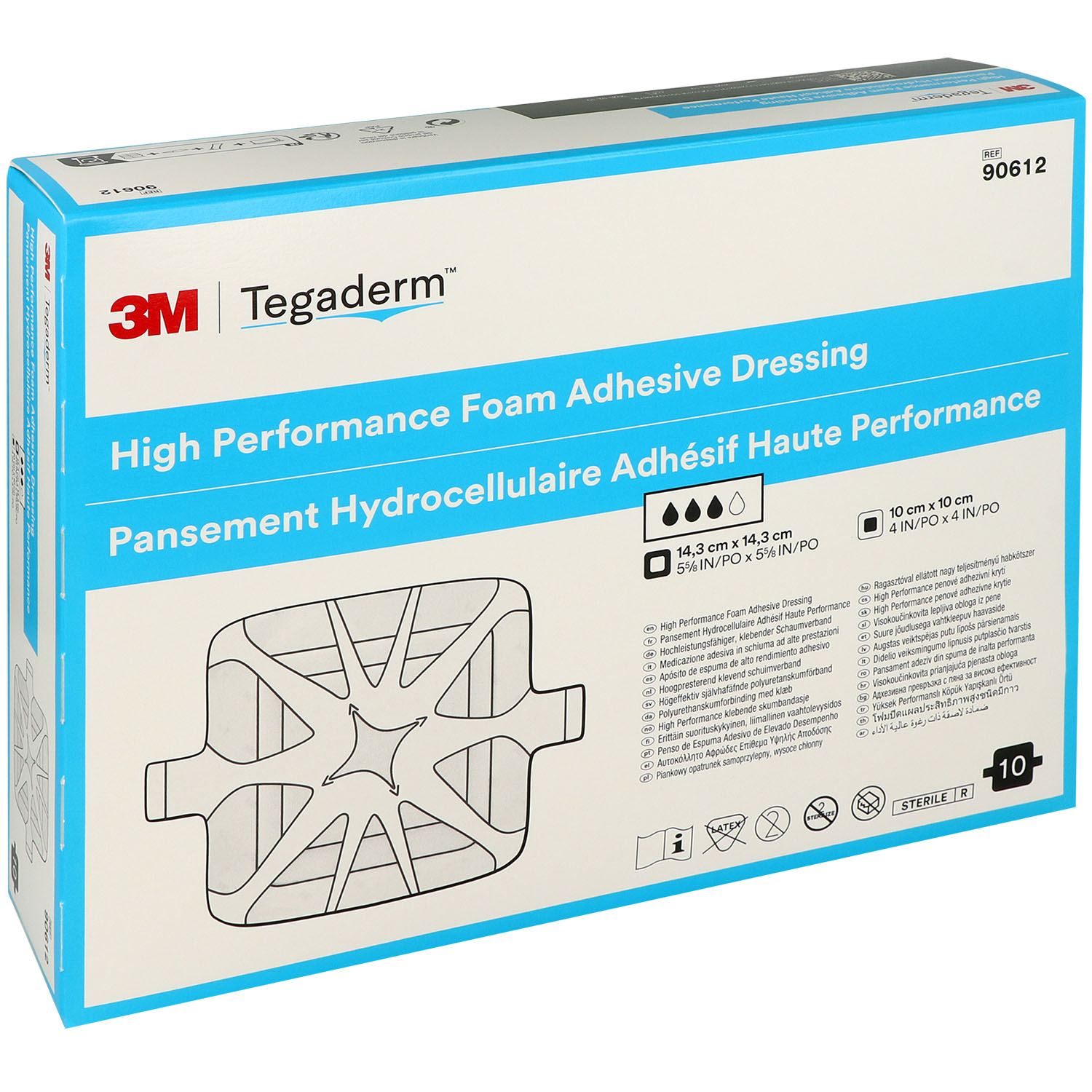 3M Tegaderm Foam Adhesive 14.3 x 14.3 cm - quadratisch - 10 St.