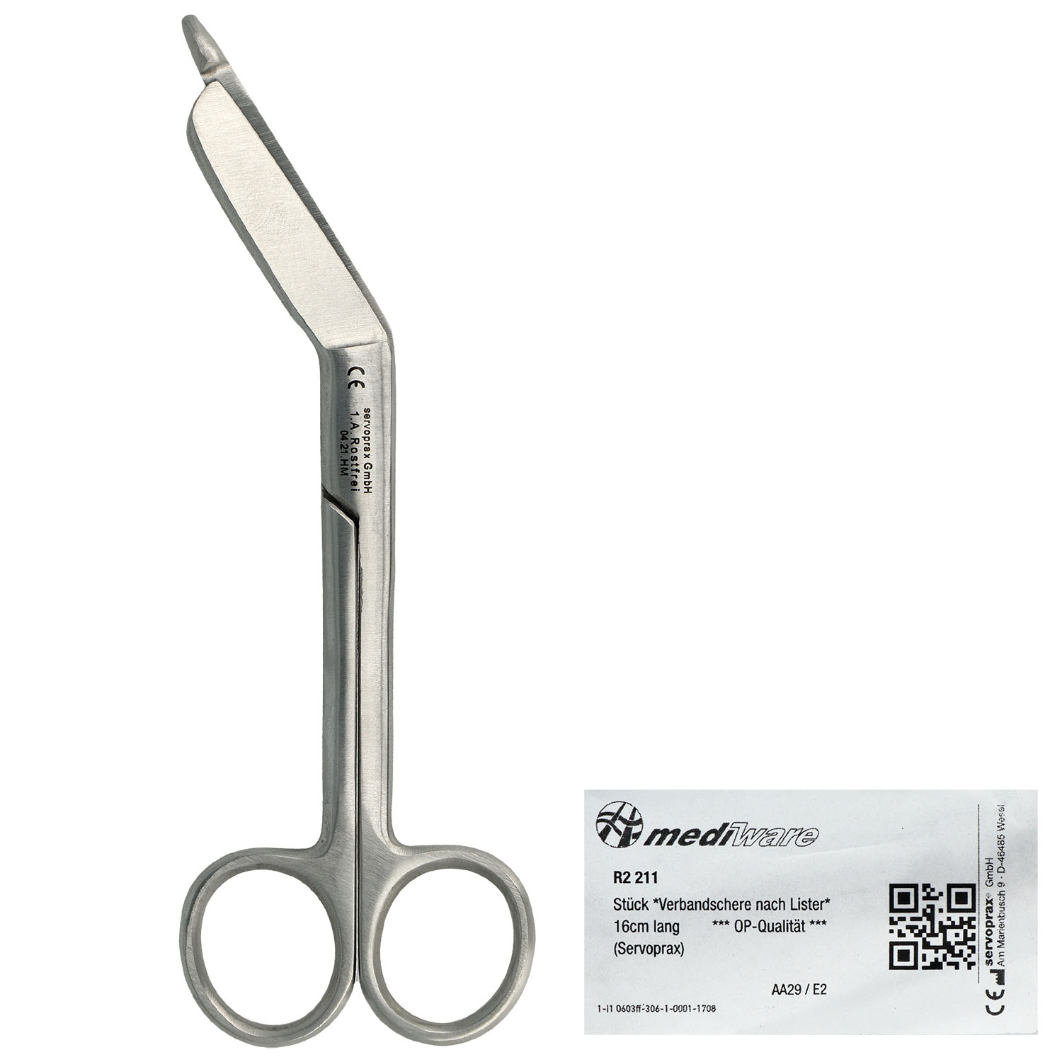 Verbandschere nach Lister OP-Qualität 16 cm
