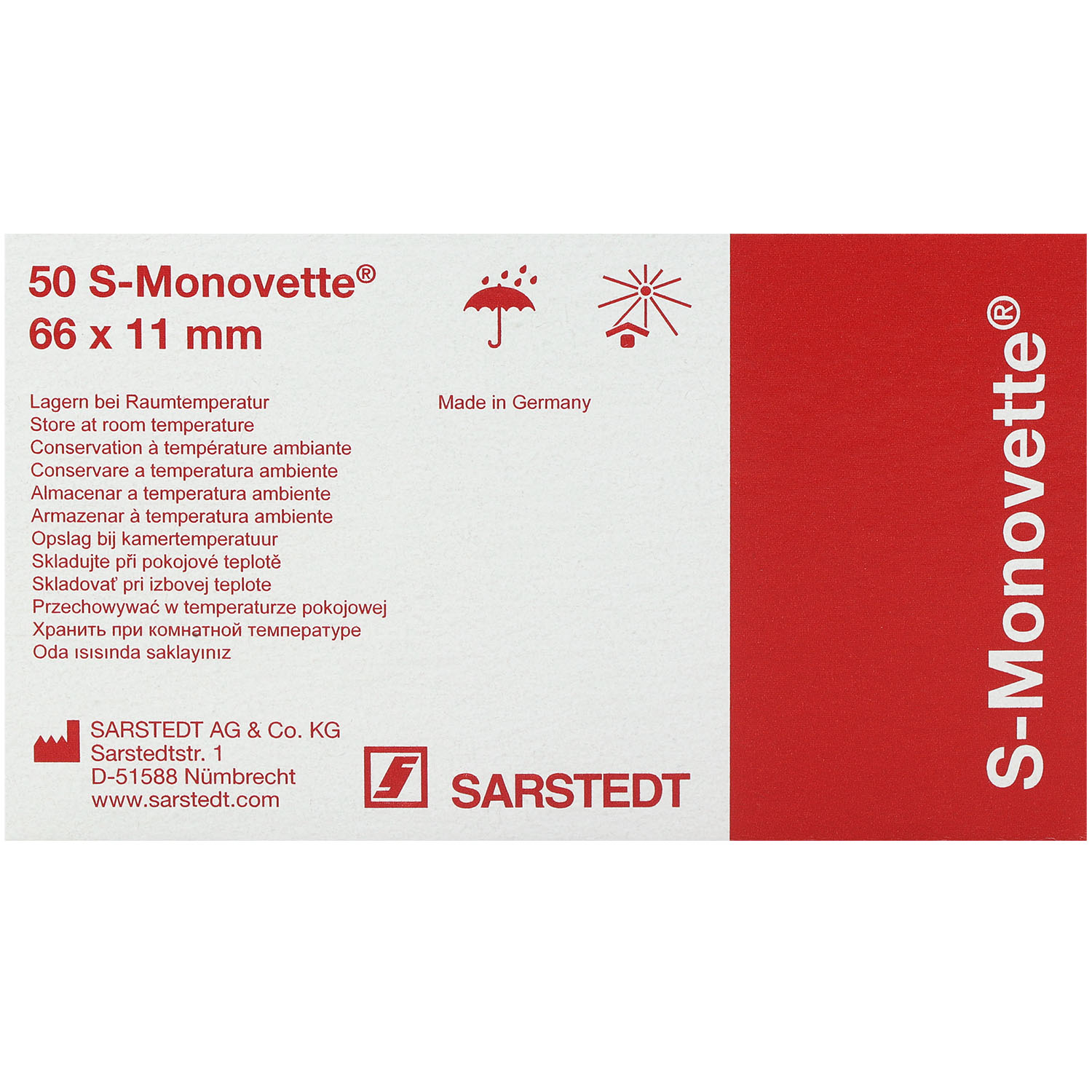 S-Monovette Fluorid + EDTA zur Glukosebestimmung steril mit Kunststoffetikett